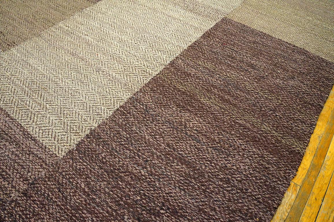 Contemporary Handwoven Wool Shaker Style Flat Weave Carpet 9' 0