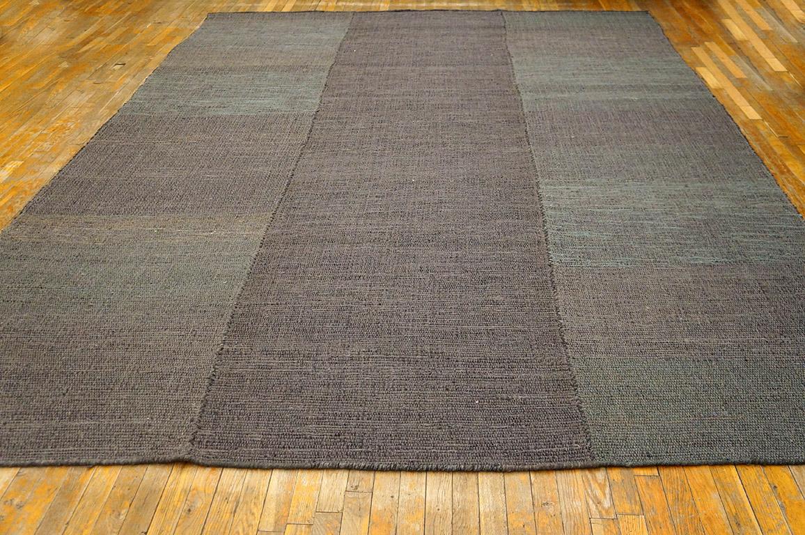 Indian Contemporary Handwoven Wool Shaker Style Flat Weave Carpet 9' 0