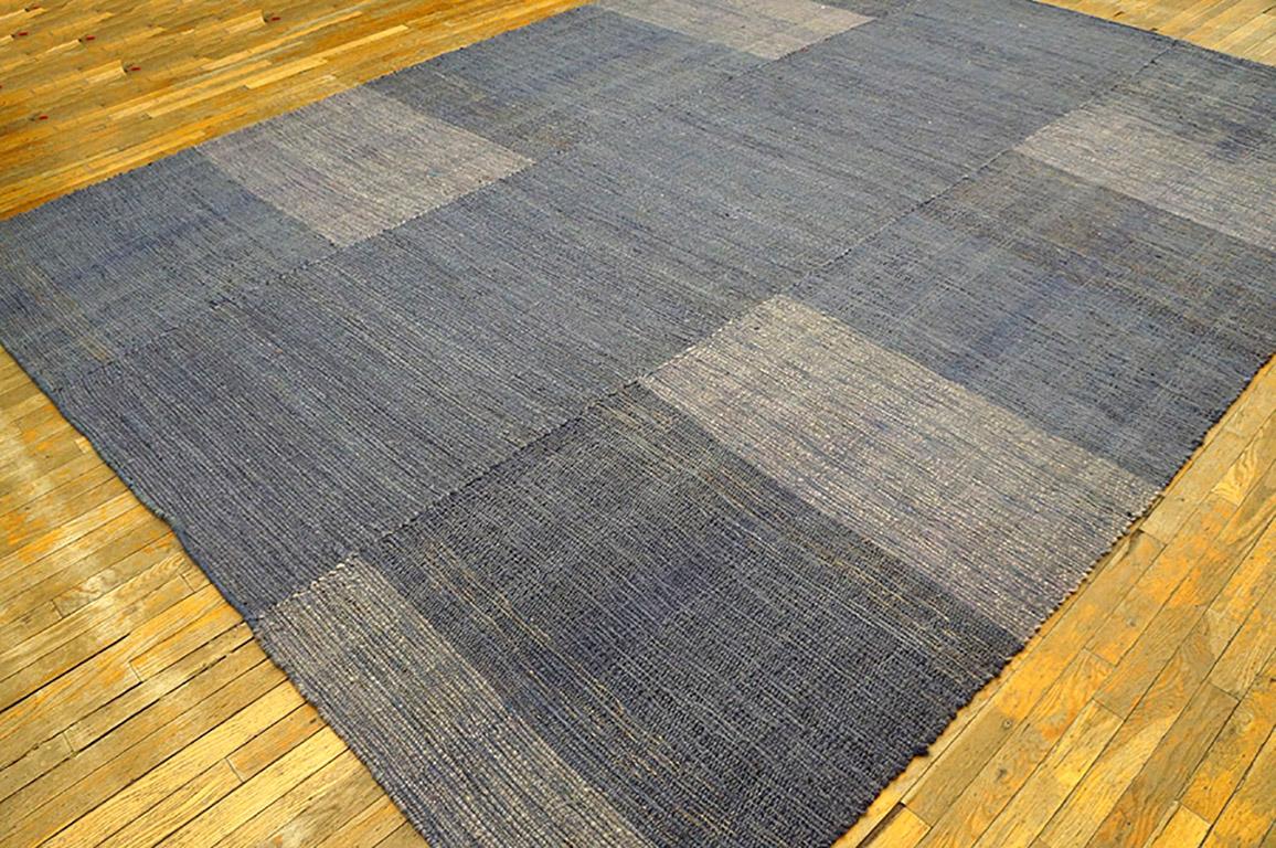 Hand-Woven Contemporary Handwoven Wool Shaker Style Flat Weave Carpet 9' 1