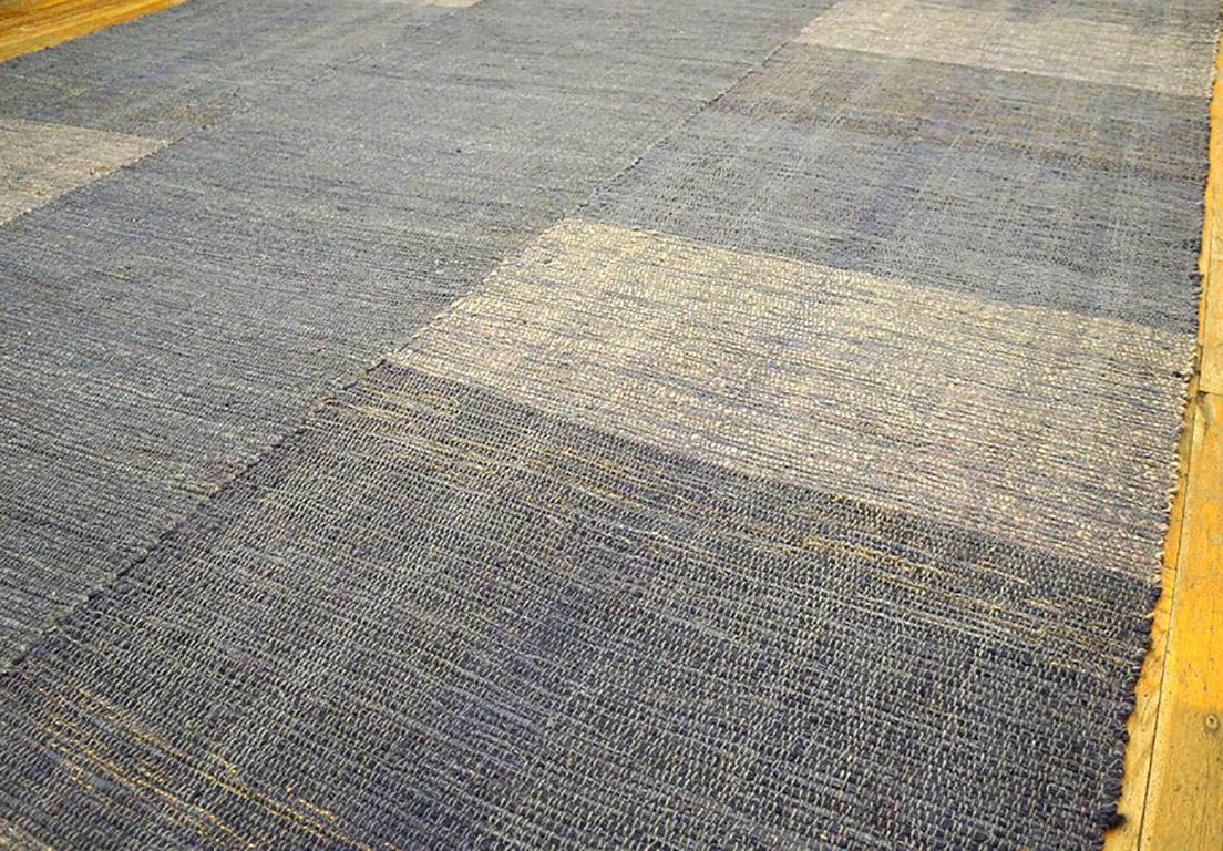 Contemporary Handwoven Wool Shaker Style Flat Weave Carpet 9' 1
