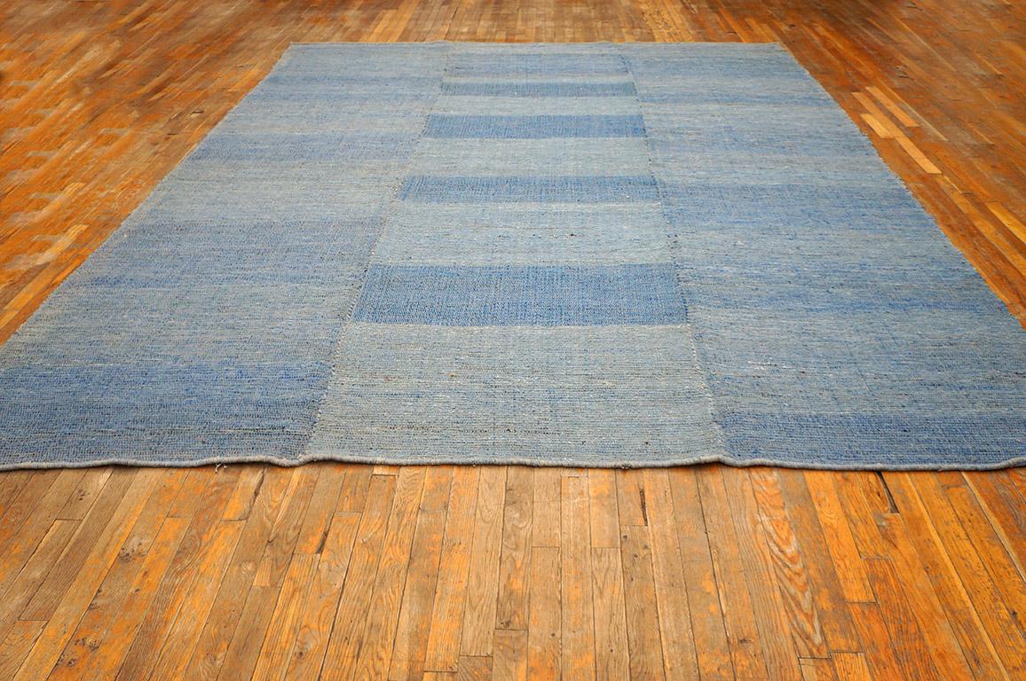 Contemporary Handwoven Wool Shaker Style Flat Weave Carpet 9'2