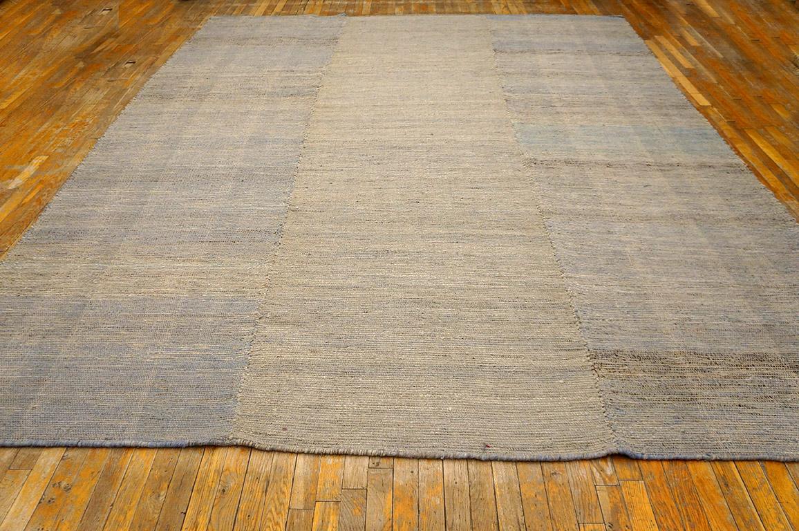 Contemporary Handwoven Wool Shaker Style Flat Weave Carpet 9' 2