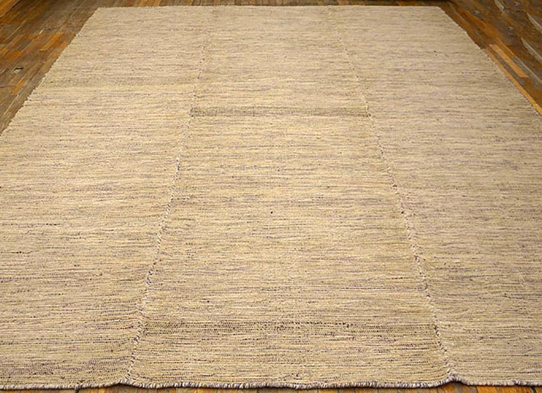 Hand-Woven Contemporary Handwoven Wool Shaker Style Flat Weave Carpet 9' 2