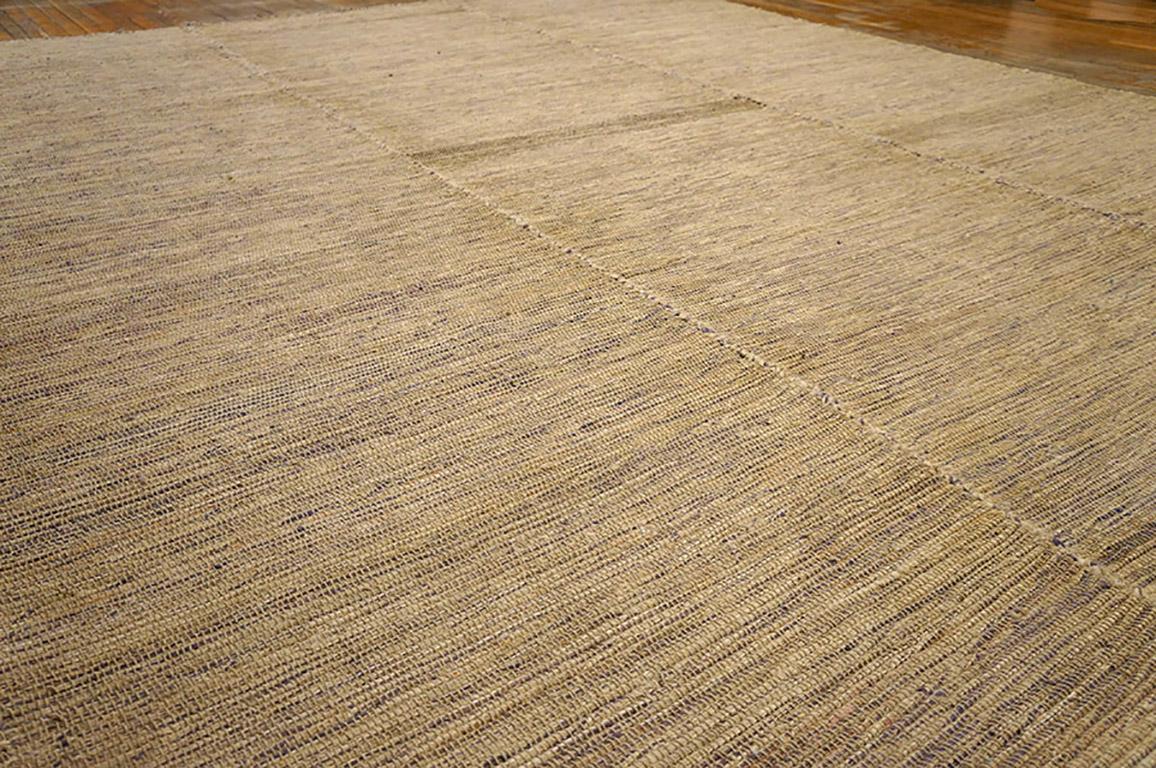 Indian Contemporary Handwoven Wool Shaker Style Flat Weave Carpet 9' 2