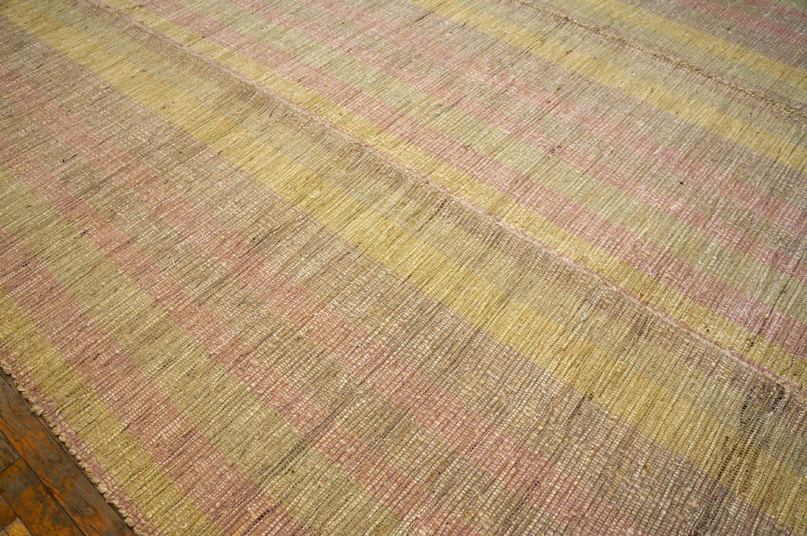 Contemporary Handwoven Wool Shaker Style Flat Weave Carpet 9' 3