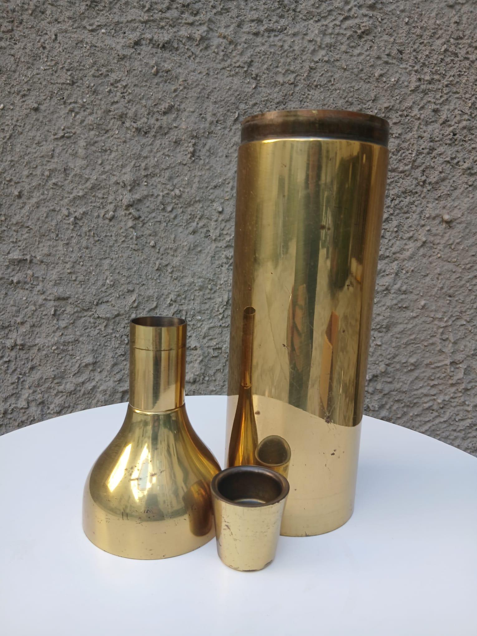 Vergoldeter Stahl-Flaschenbecher - Fratelli P.R.A. - Italien - 1950er Jahre (Italian) im Angebot