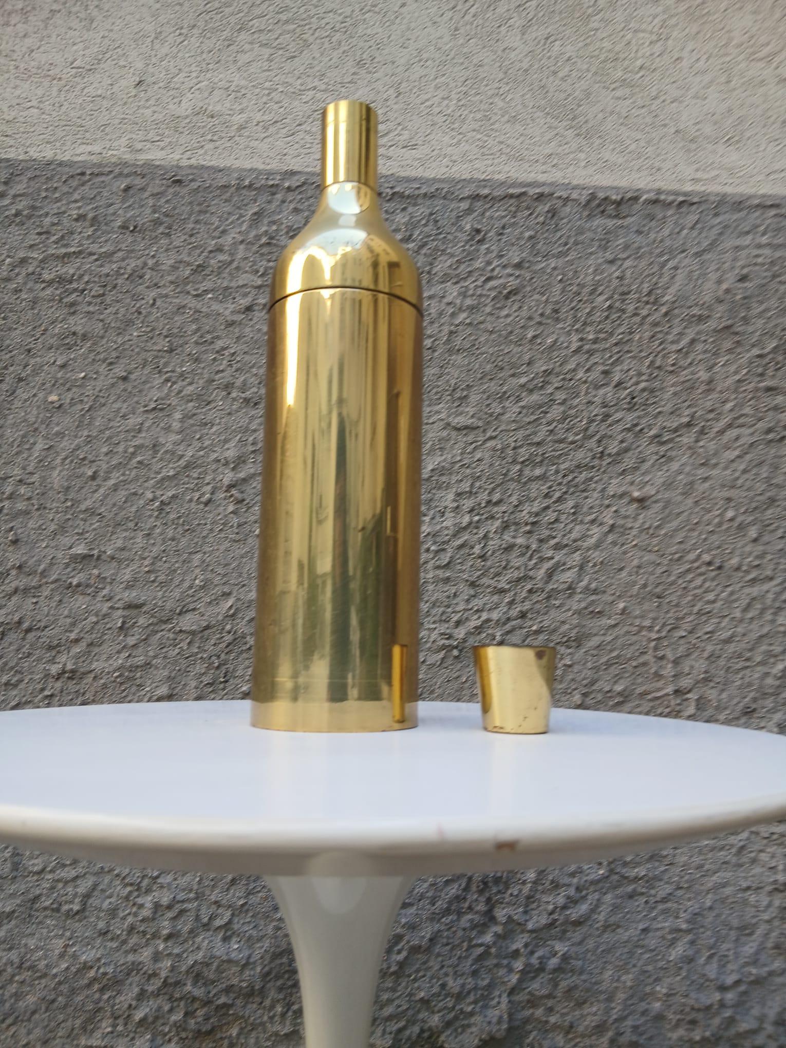 Vergoldeter Stahl-Flaschenbecher - Fratelli P.R.A. - Italien - 1950er Jahre im Zustand „Gut“ im Angebot in Milano, IT