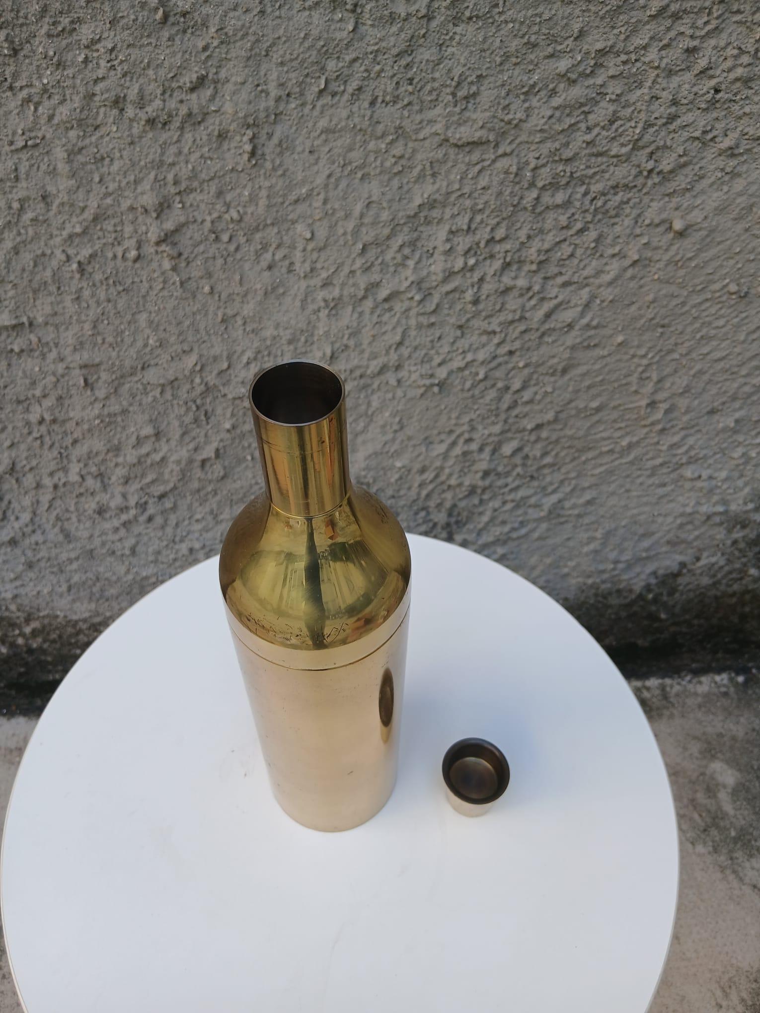 Vergoldeter Stahl-Flaschenbecher - Fratelli P.R.A. - Italien - 1950er Jahre (20th Century) im Angebot