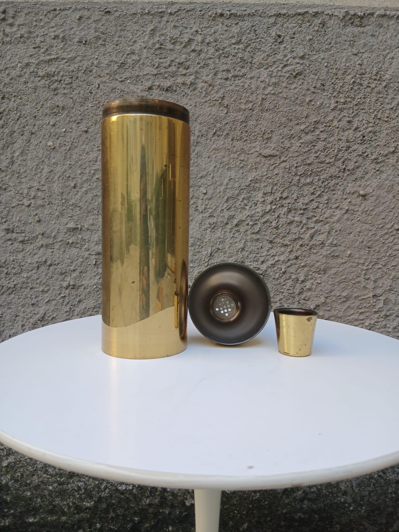 Vergoldeter Stahl-Flaschenbecher - Fratelli P.R.A. - Italien - 1950er Jahre im Angebot 1