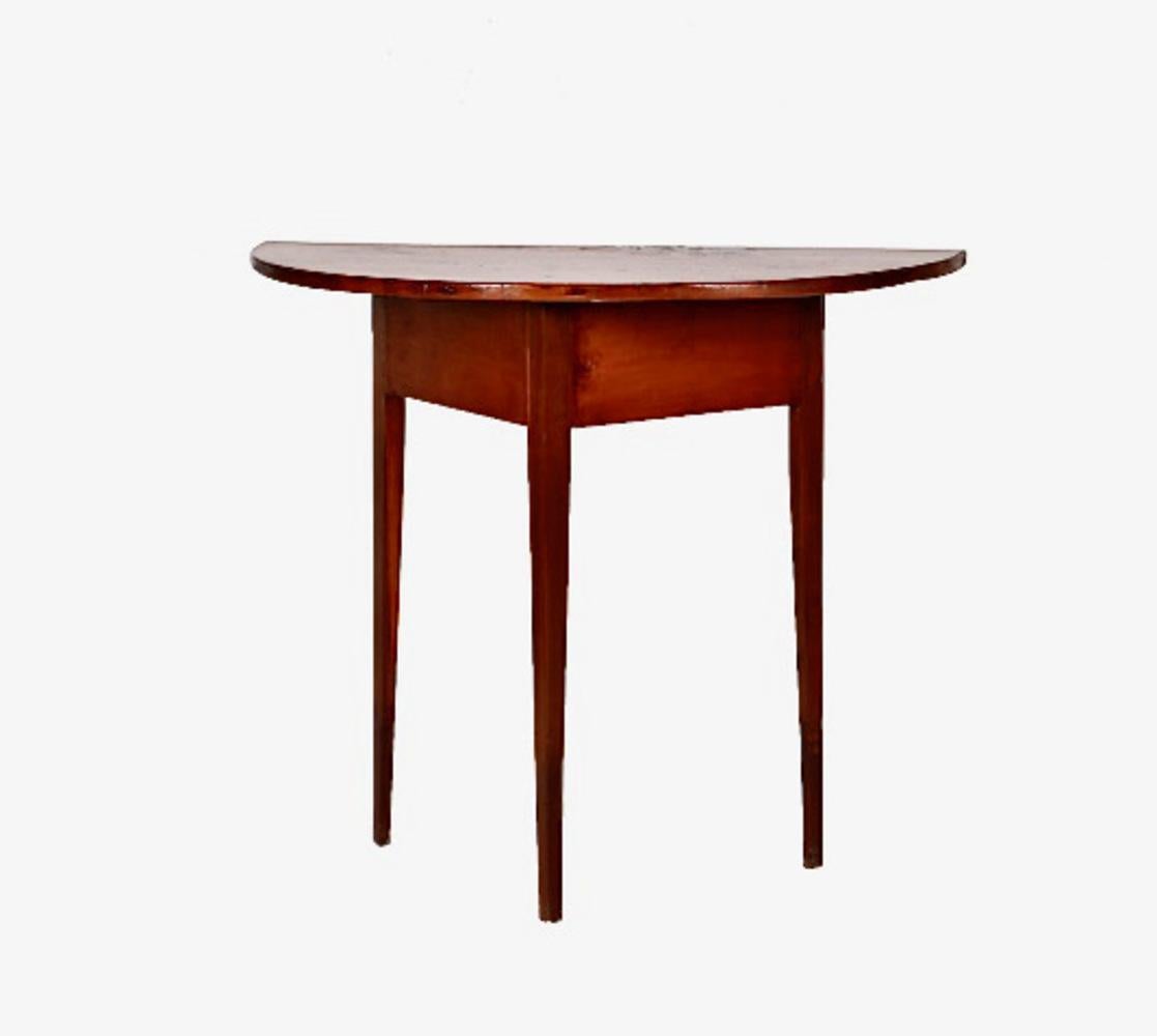 Shaker (Attributed) Pine Demi-Lune Table For Sale 6