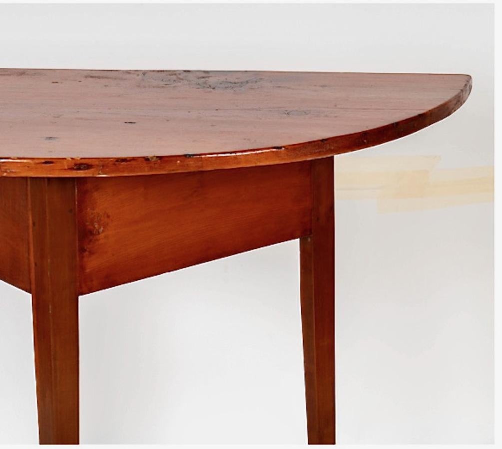 American Shaker (Attributed) Pine Demi-Lune Table For Sale
