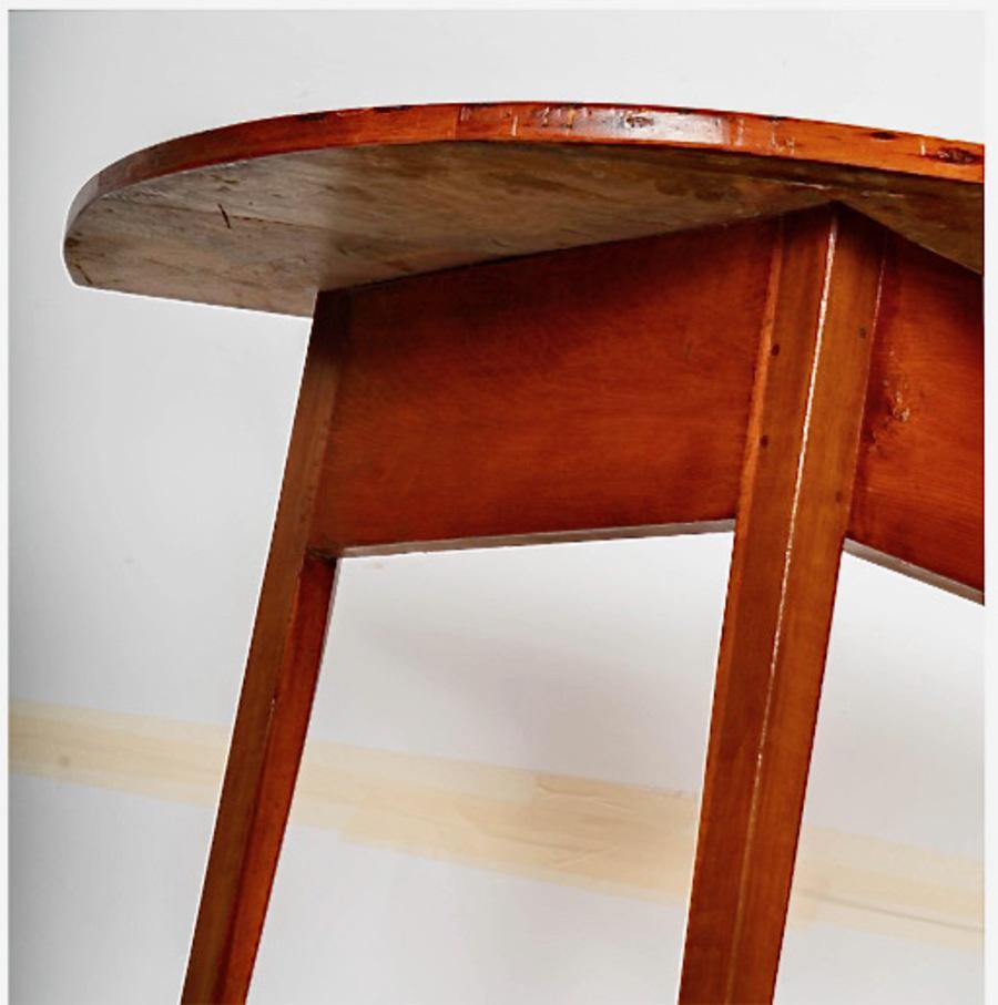 Shaker (Attributed) Pine Demi-Lune Table For Sale 1
