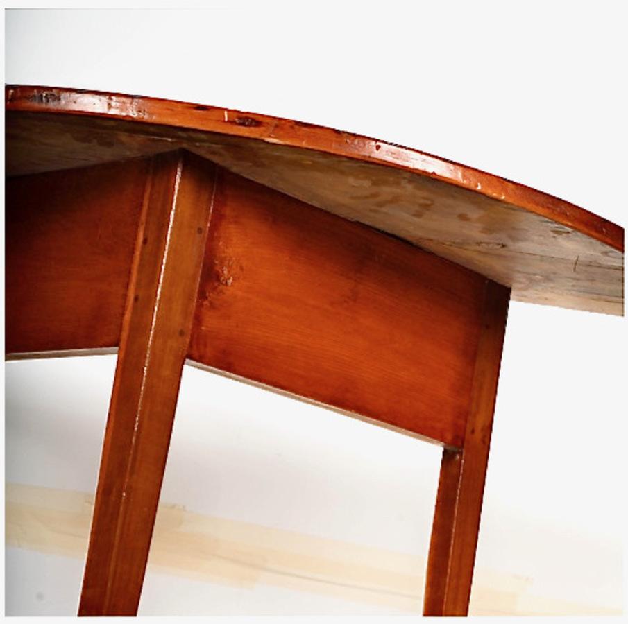 Shaker (Attributed) Pine Demi-Lune Table For Sale 2