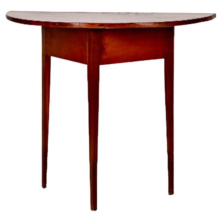 Shaker (Attributed) Pine Demi-Lune Table For Sale