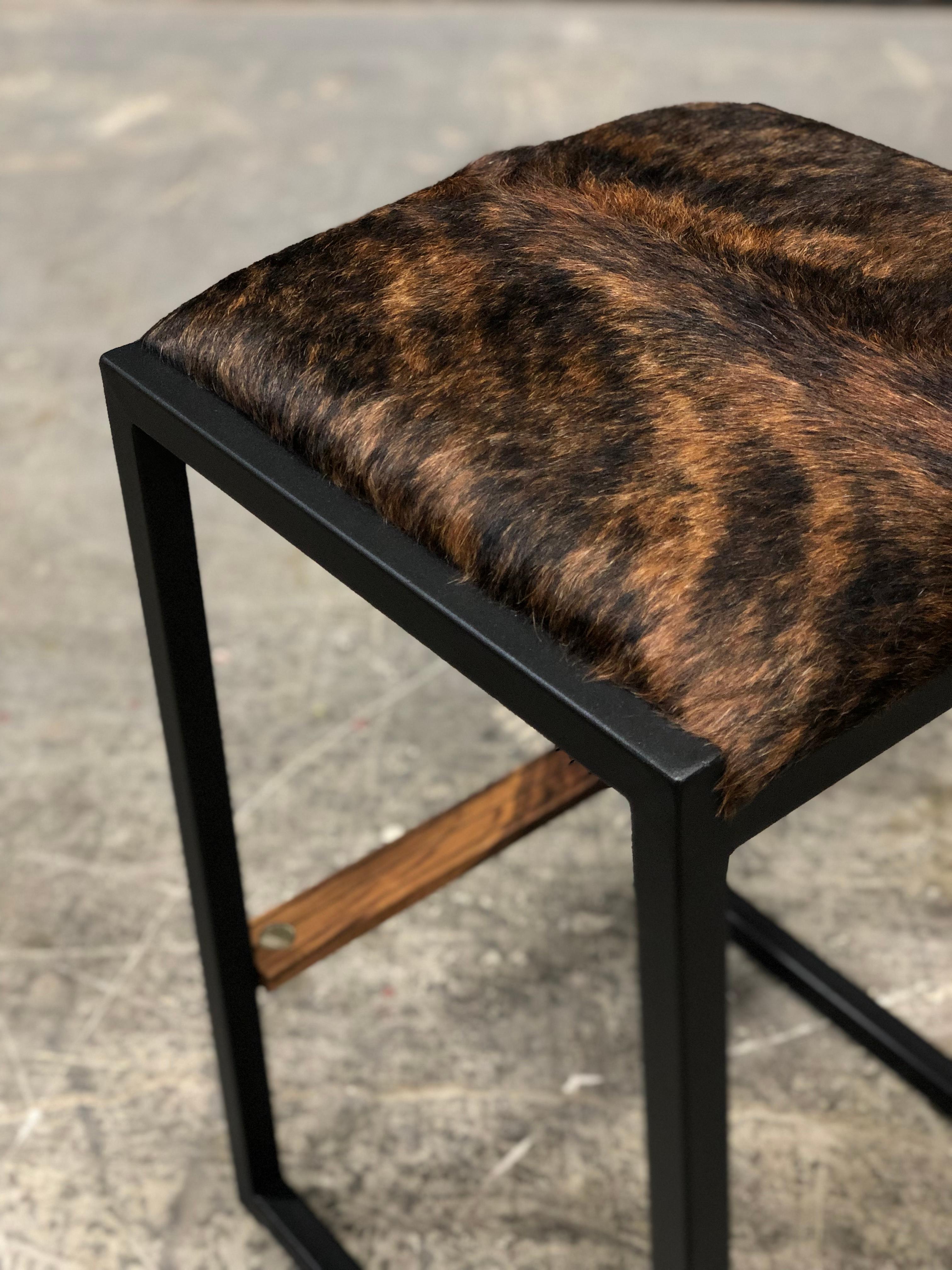 cowhide counter stool