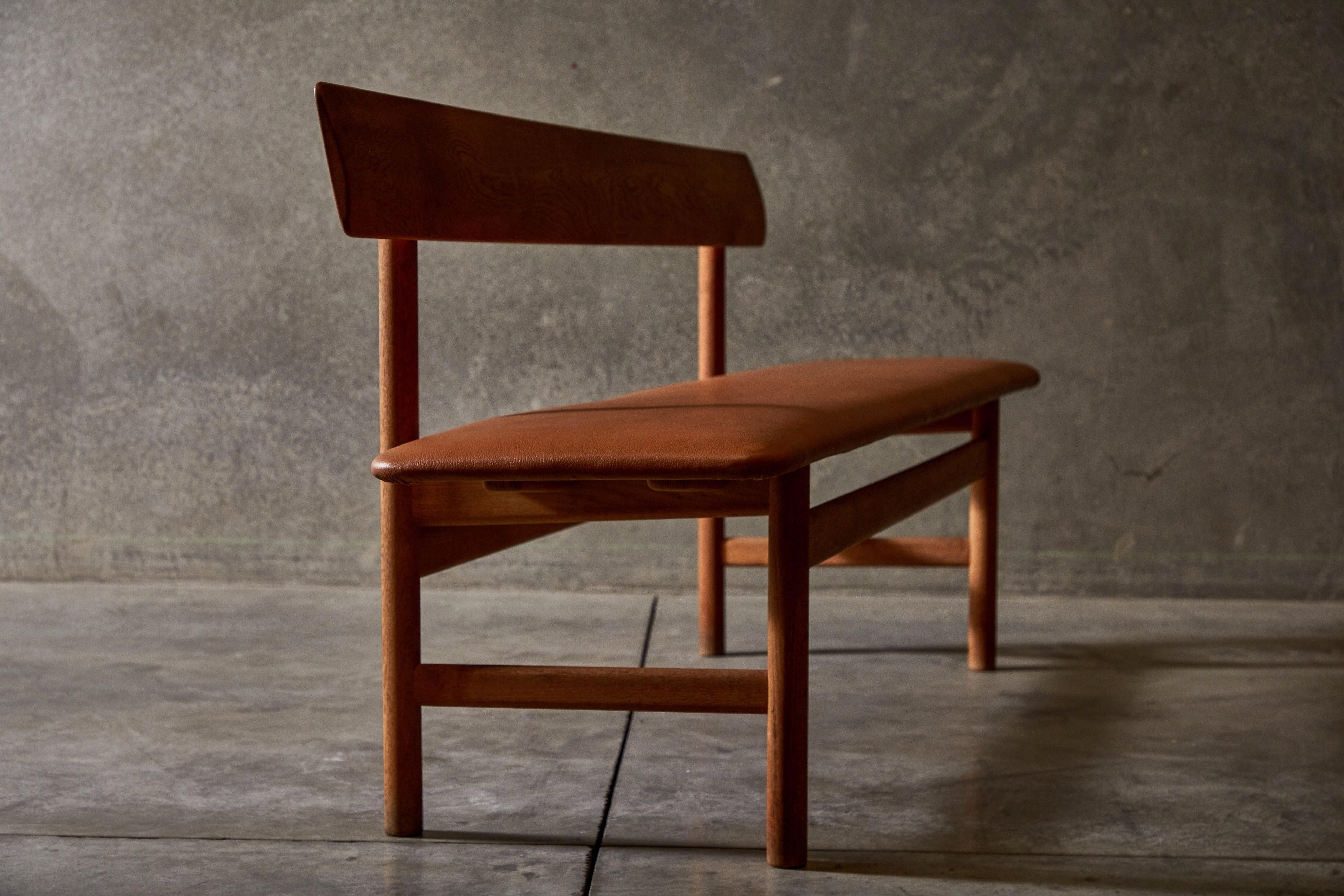 Leather Shaker Bench by Børge Mogensen for Fredericia Stolefabrik