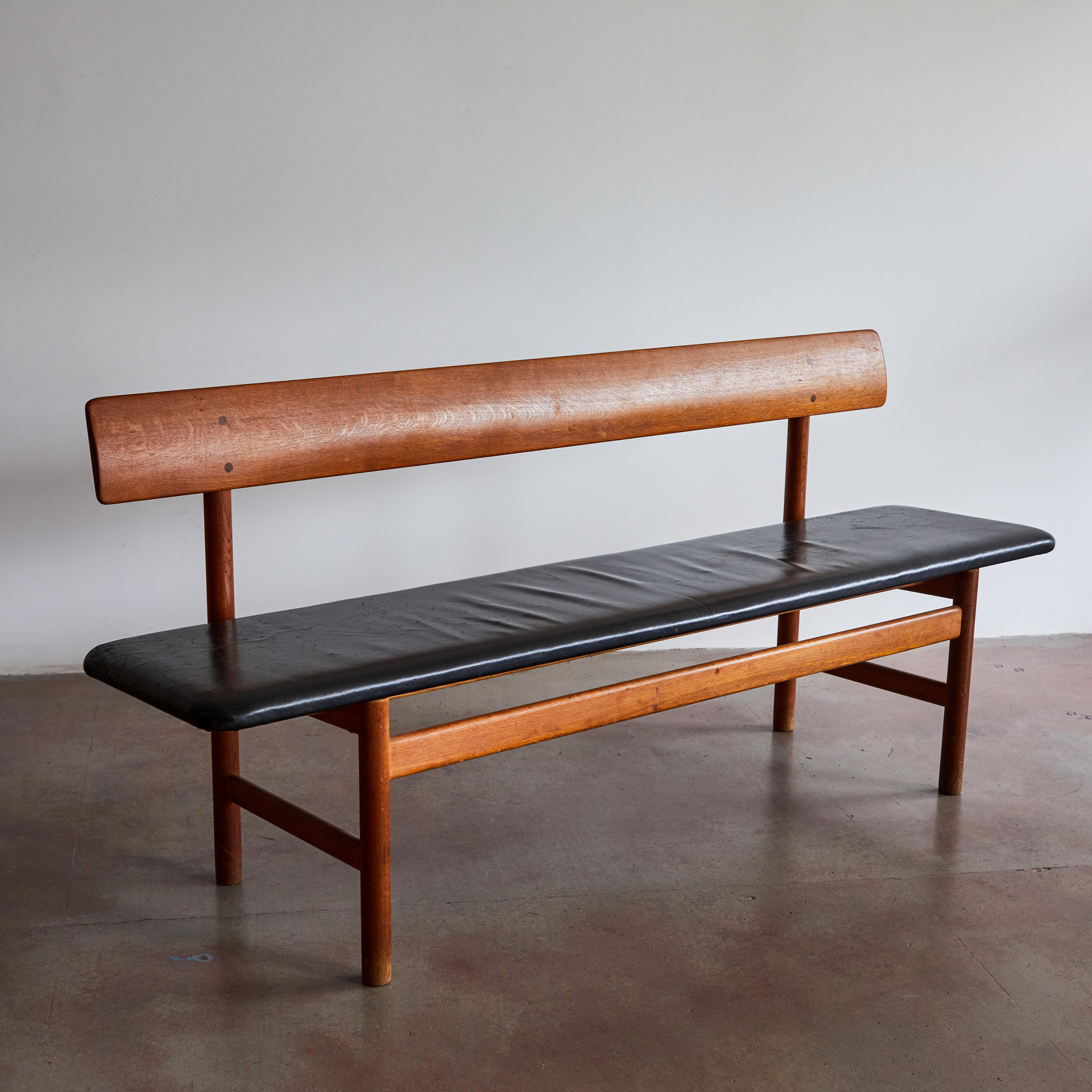 Leather Shaker Bench by Børge Mogensen for Fredericia Stolefabrik