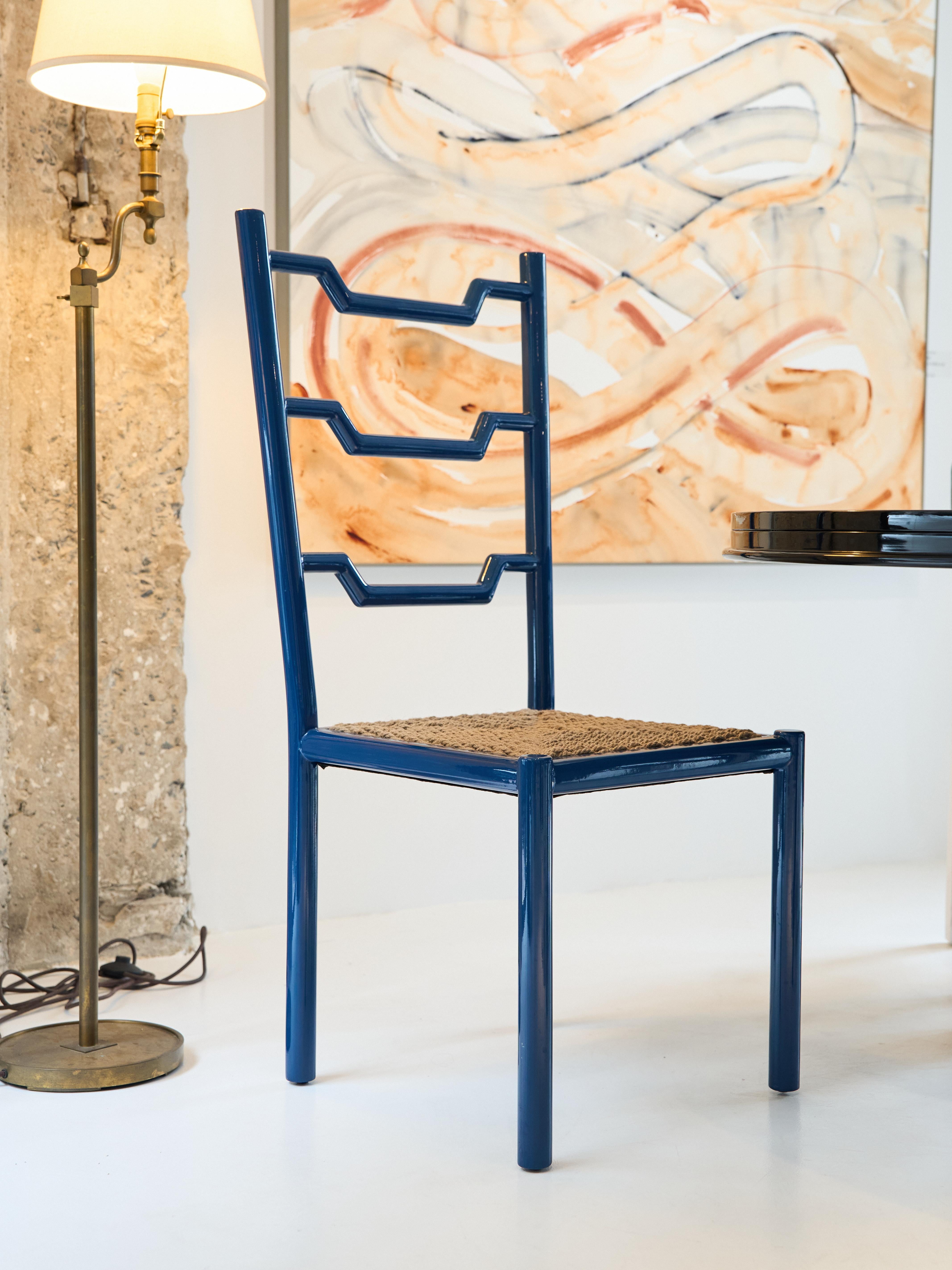 Shaker Stuhl aus lackiertem Massivholz und Hanfseil-Polsterung von Artempo im Angebot 3