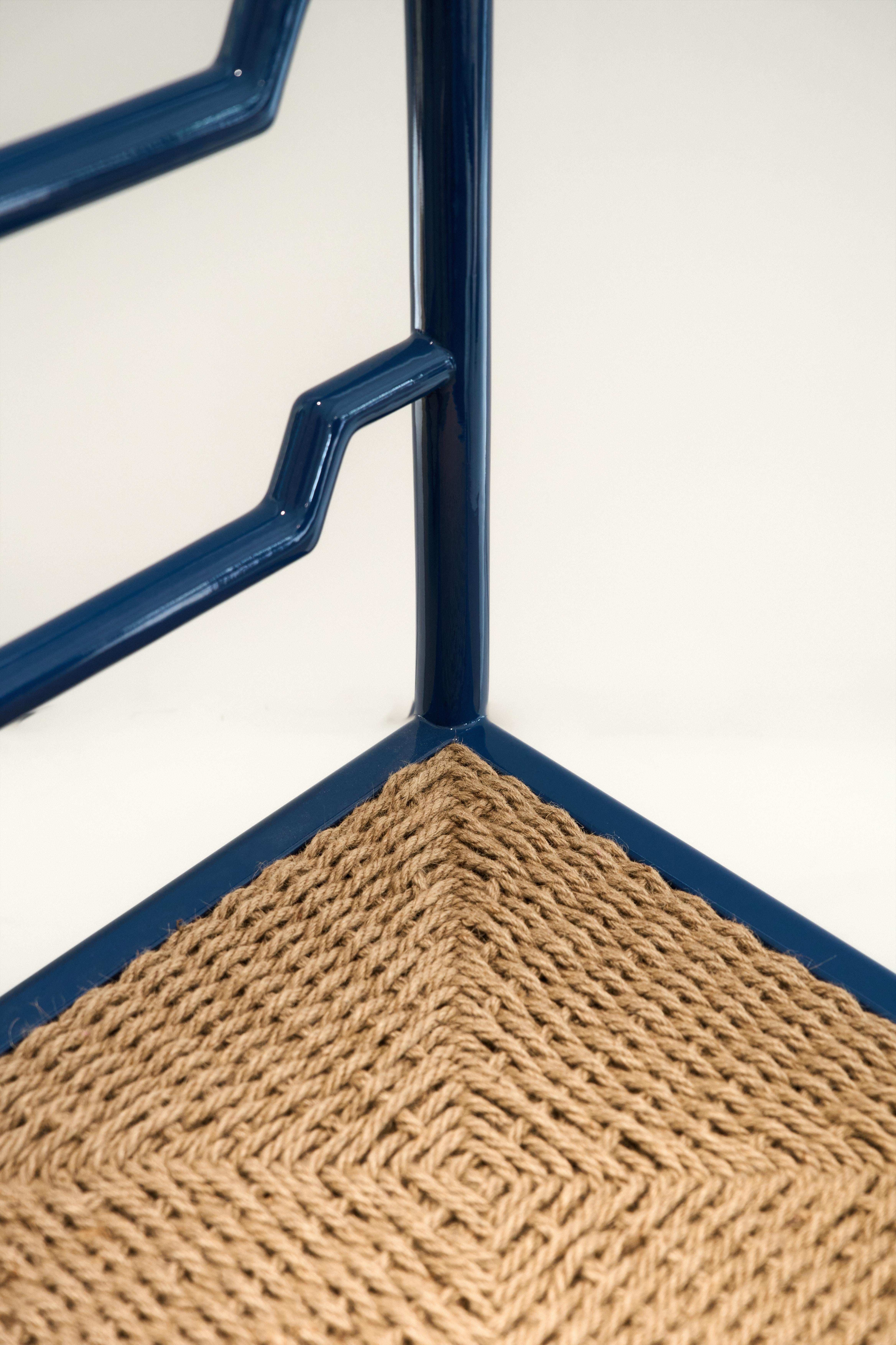 Shaker Stuhl aus lackiertem Massivholz und Hanfseil-Polsterung von Artempo (Moderne) im Angebot