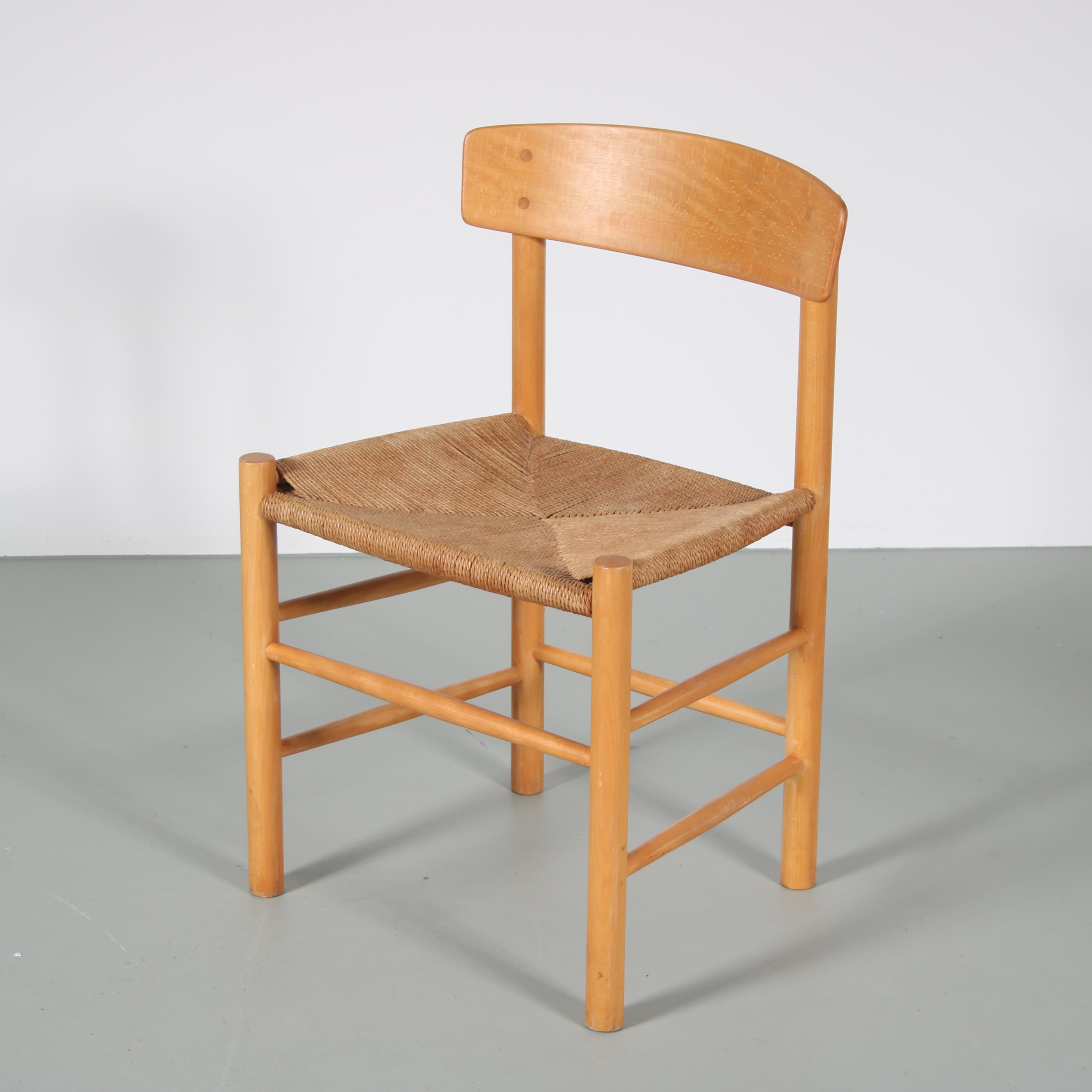 “Shaker” Dining Chairs by Borge Mogensen for FDB Mobler, Denmark, 1960 In Good Condition In Amsterdam, NL
