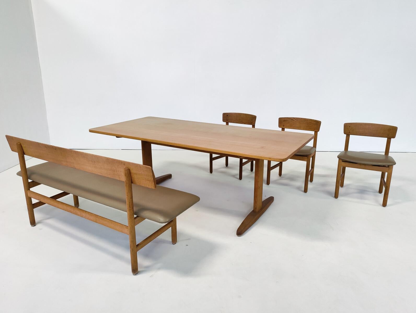 Shaker Dining Table by Børge Mogensen, Denmark, 1950s For Sale 1