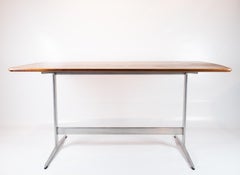 Shaker Dining Table Made In Teak & Metal By Arne Jacobsen From 1960s
