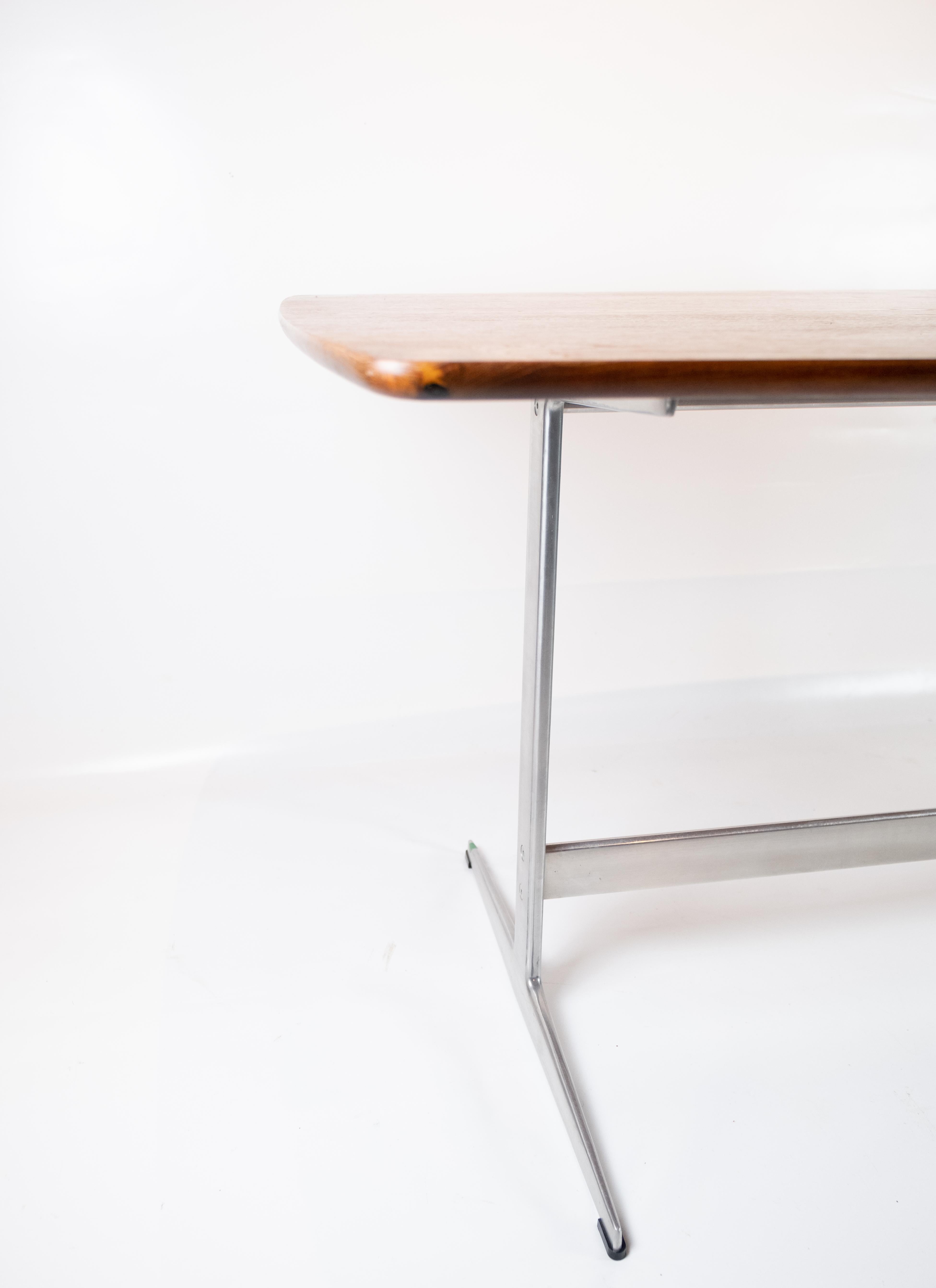Mid-Century Modern Mid-Century Shaker Dining Table Teak & Metal by Arne Jacobsen For Sale
