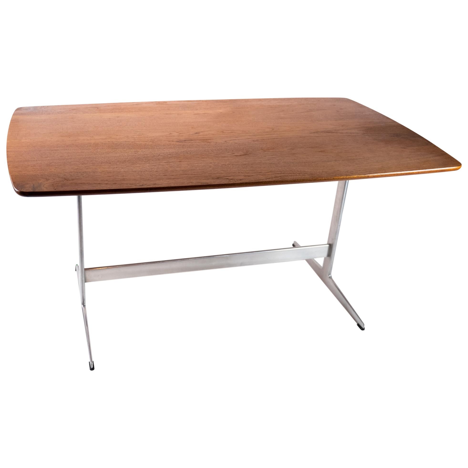 Mid-Century Shaker Dining Table Teak & Metal by Arne Jacobsen For Sale