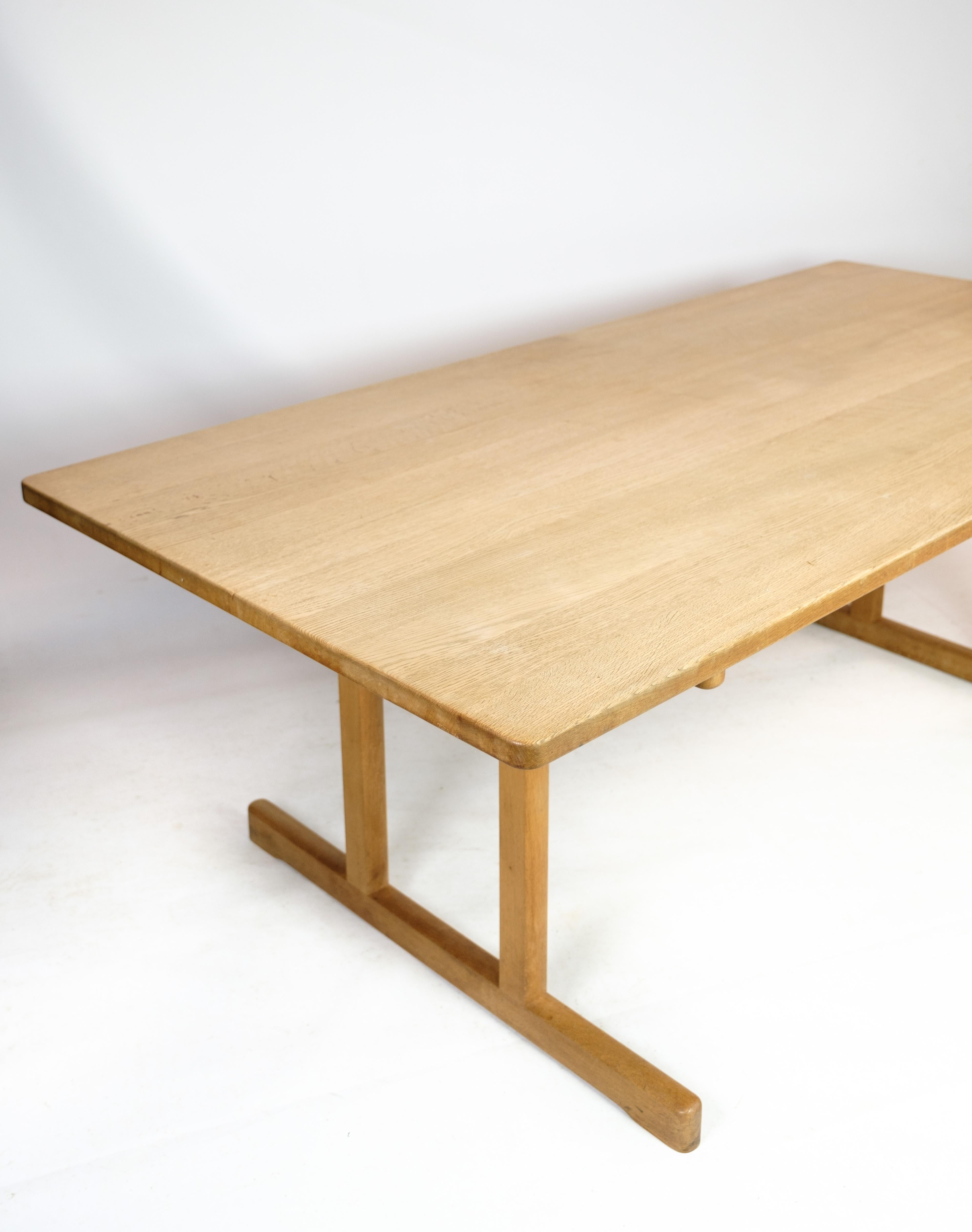 Shaker Dining Table, Model C18, Soap-Treated Oak, Børge Mogensen, 1960s In Good Condition For Sale In Lejre, DK