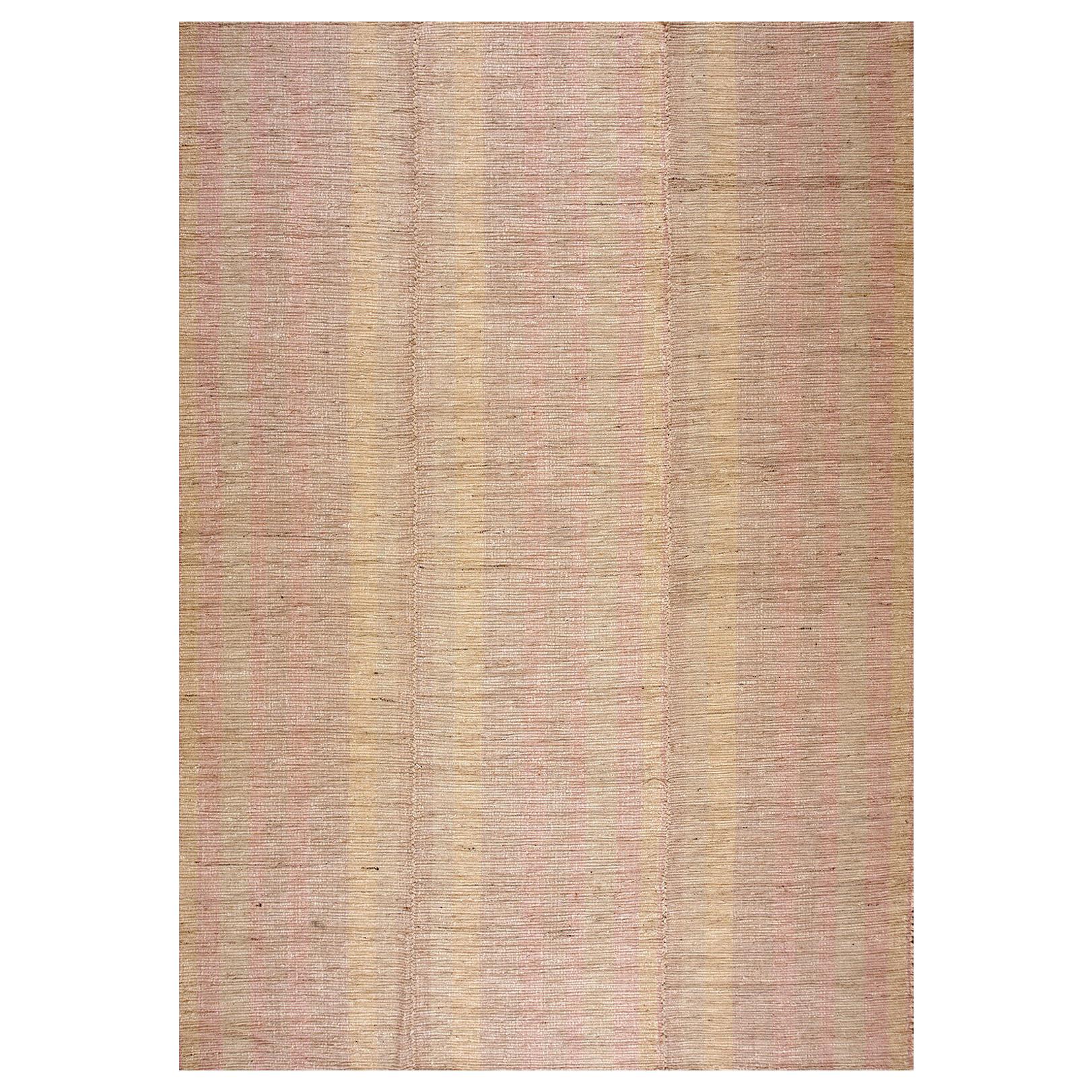 Contemporary Handwoven Wool Shaker Style Flat Weave Carpet 9' 3" x 13' 0" For Sale