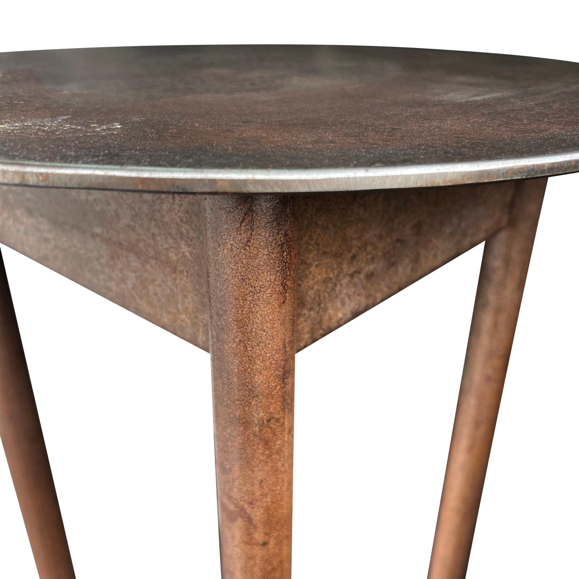 Contemporary Shaker-Inspired Steel Side Table For Sale