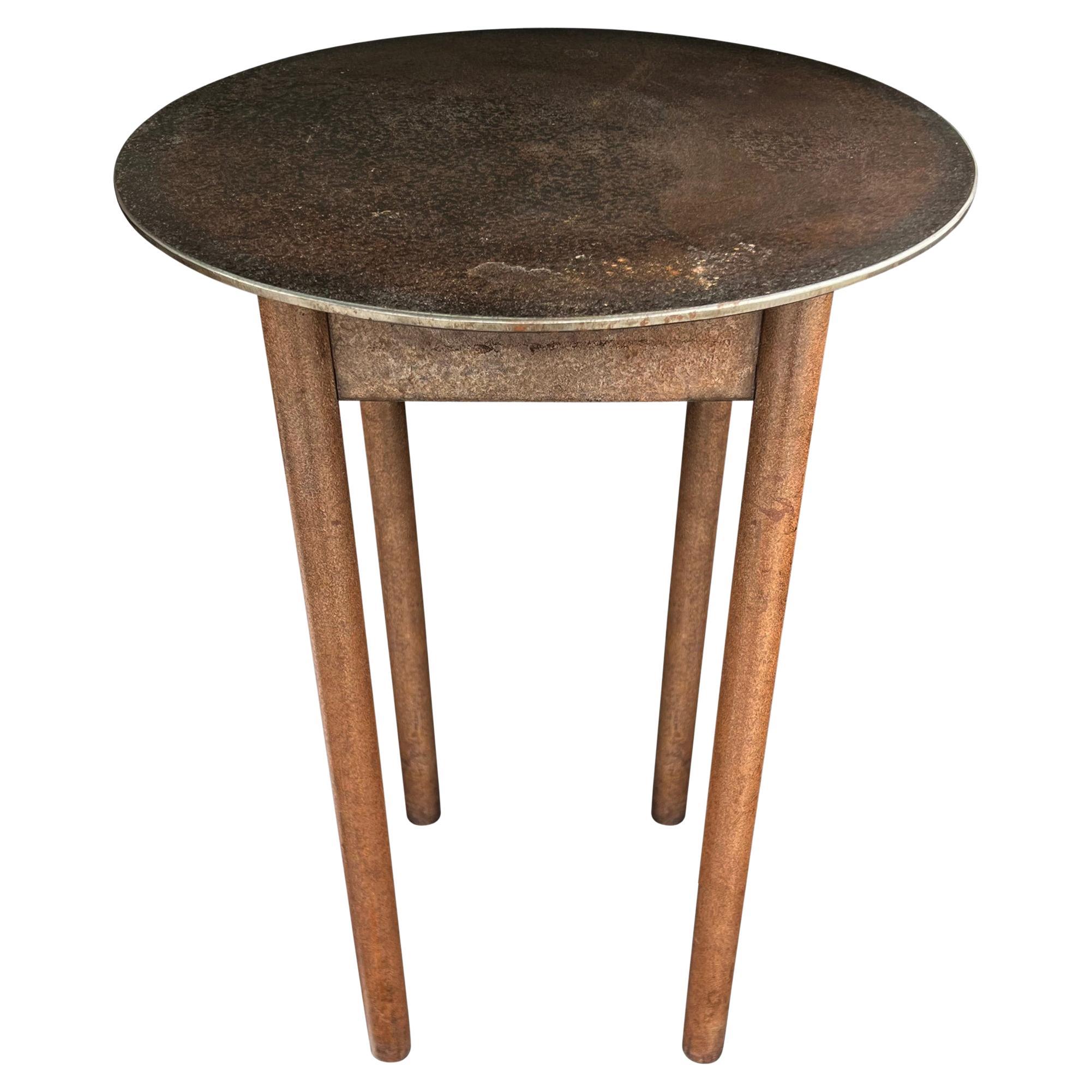 Shaker-Inspired Steel Side Table For Sale