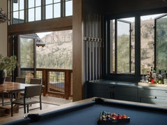 SHAKER Modern Chair by AMBROZIA, Sandalwood Vinyl, Black Steel & Walnut