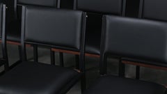 SHAKER Side Chair by AMBROZIA, Leather, Black Metal & Wood Frame