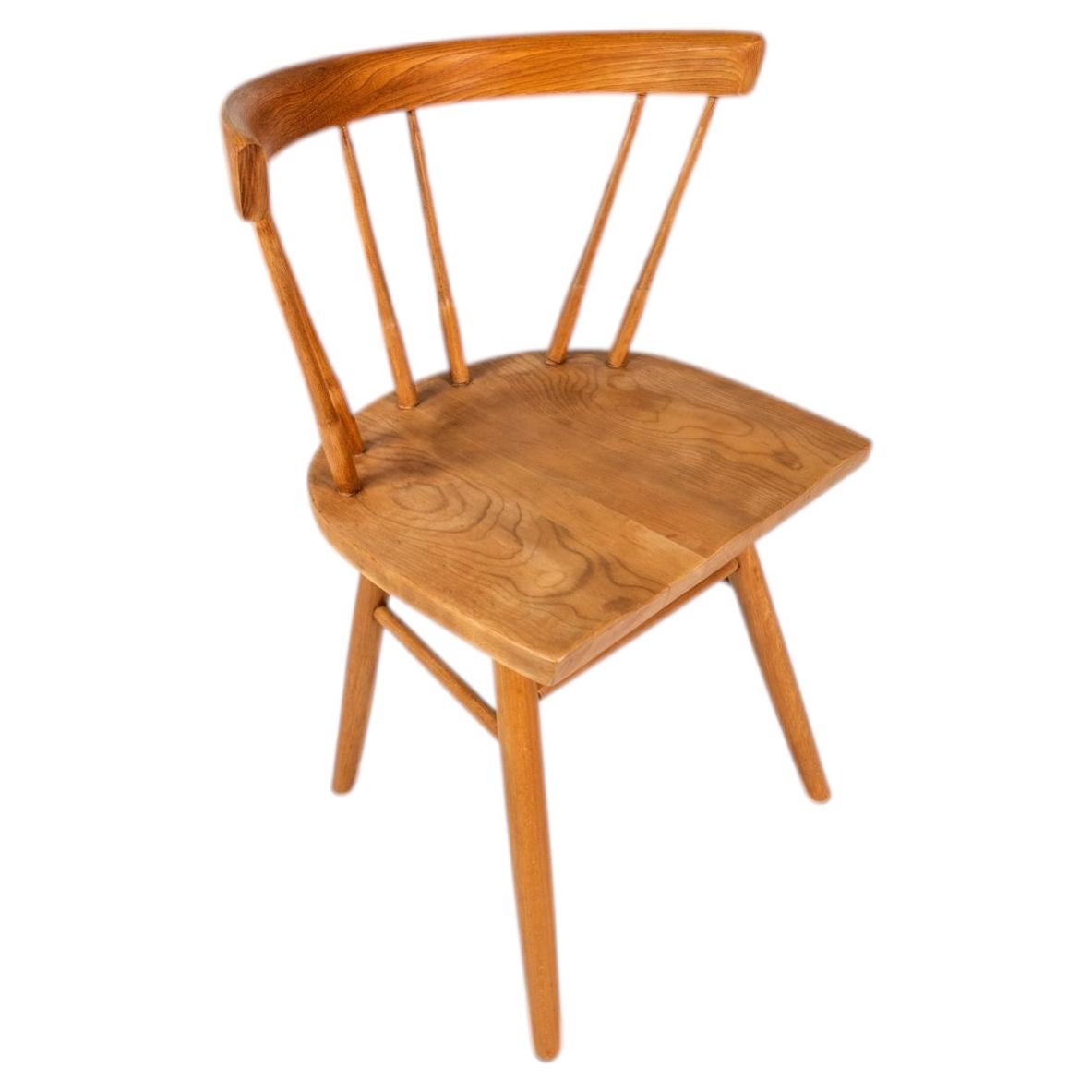 Shaker Side Spindle Chair in Solid Oak, Inspired by Nakashima, 1960s For Sale