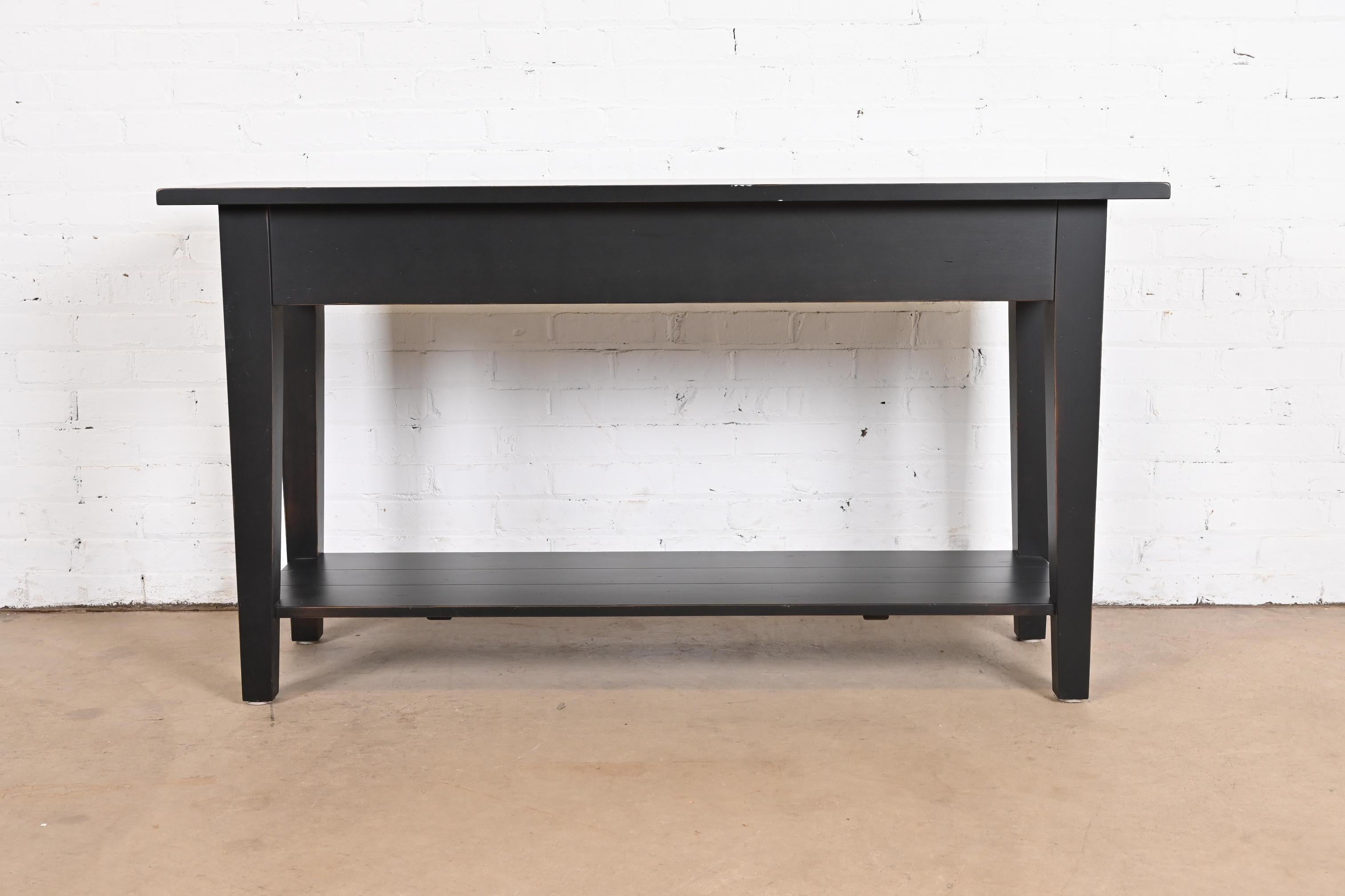Shaker Style Ebonized Maple Sideboard Buffet Server or Console Table For Sale 11