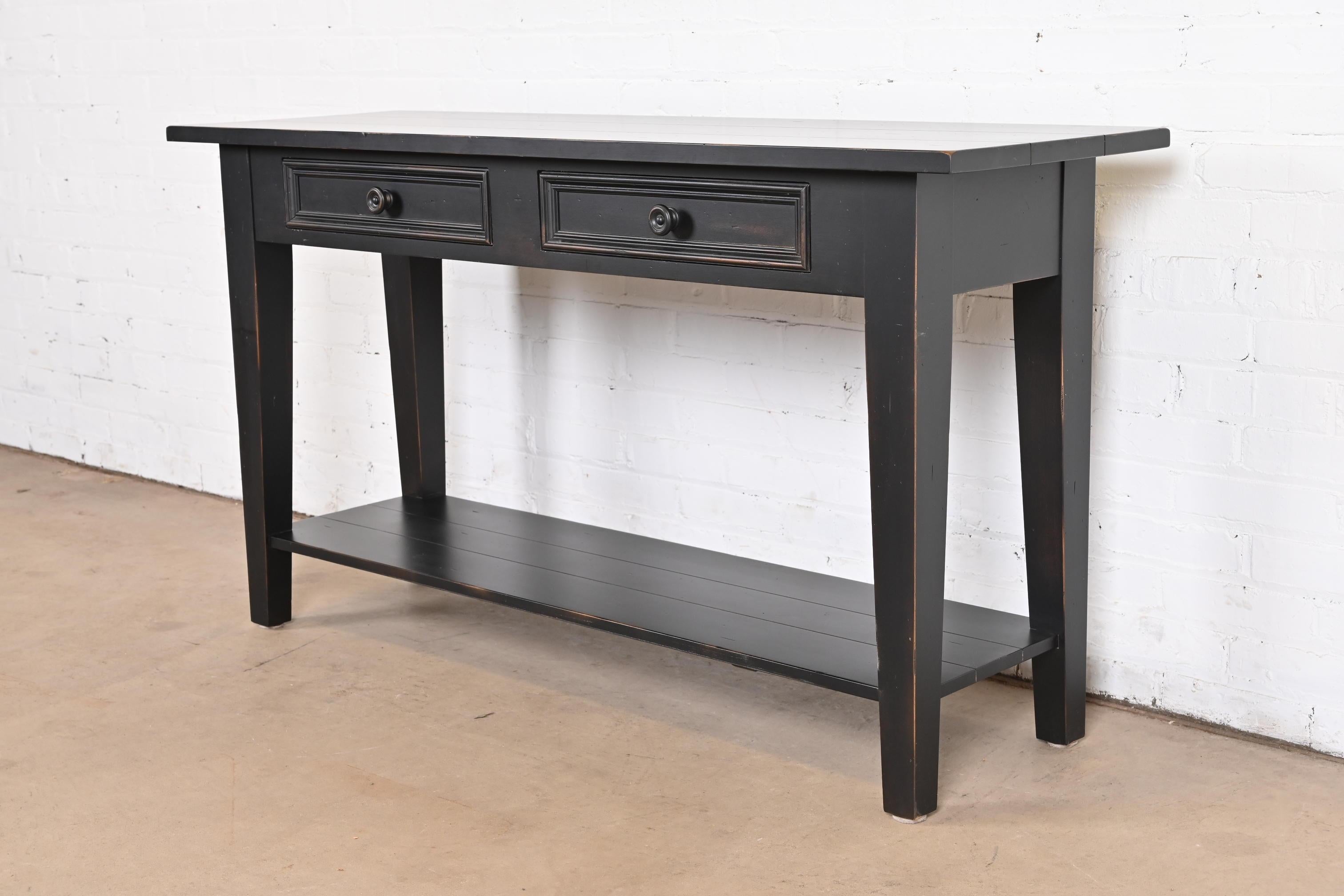 Shaker Style Ebonized Maple Sideboard Buffet Server or Console Table In Good Condition For Sale In South Bend, IN