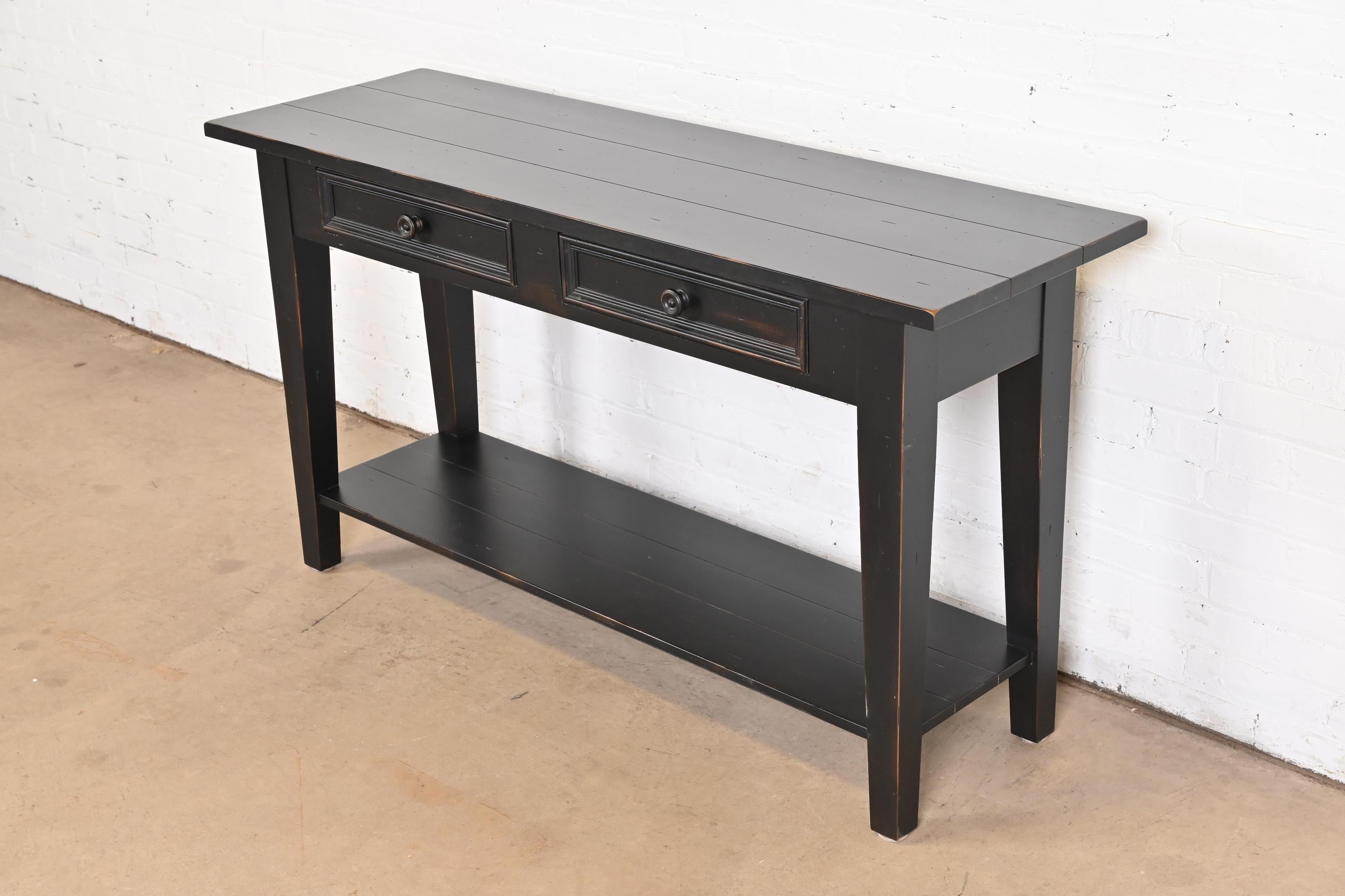 20th Century Shaker Style Ebonized Maple Sideboard Buffet Server or Console Table For Sale