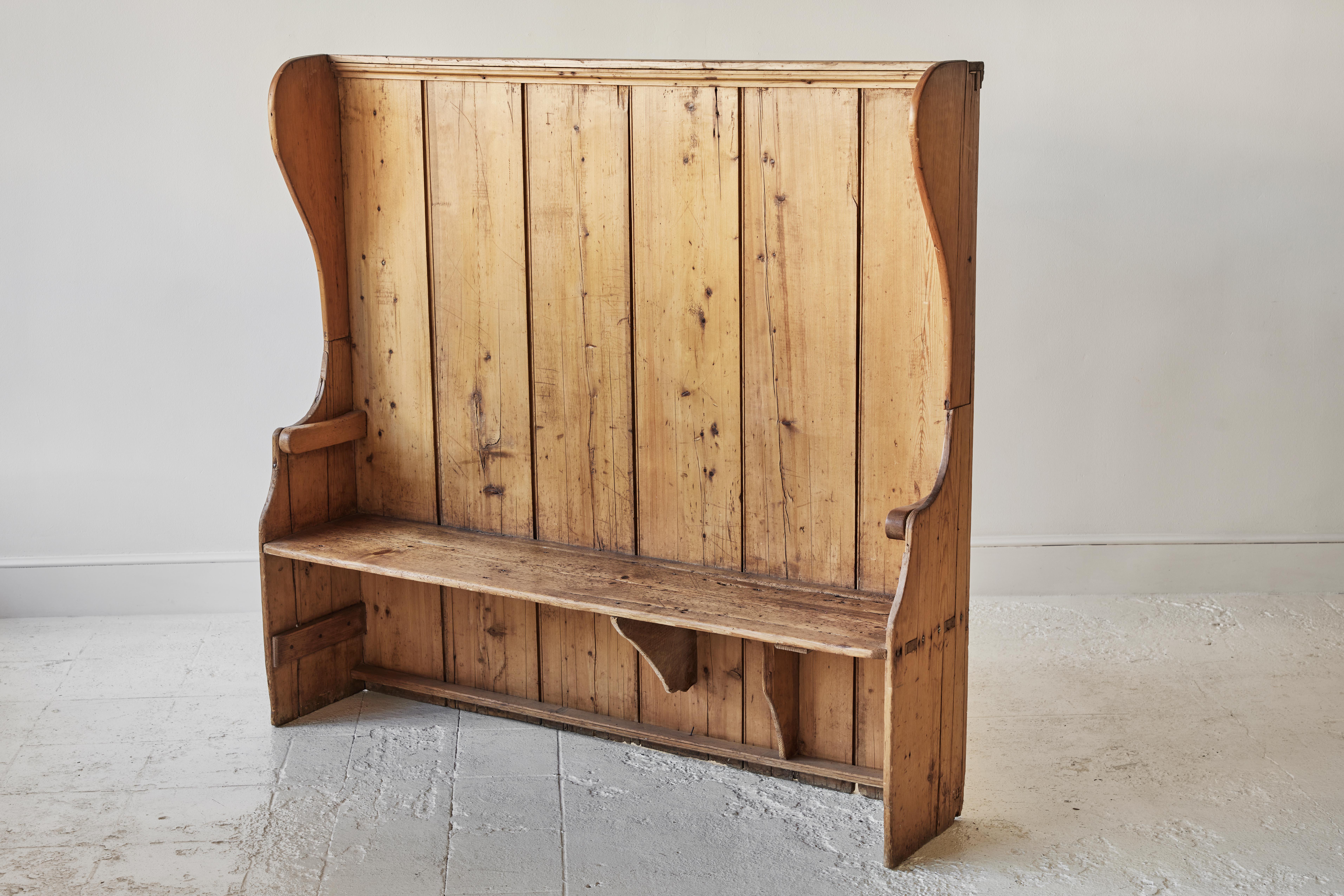 high back bench wood