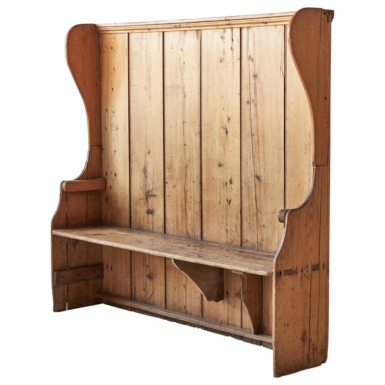 Shaker Style high Back Bench at 1stDibs | shaker style bench with back, shaker  bench with back, high back benches