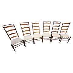 Shaker Style Laddper Back Dining Chairs - Set of Six