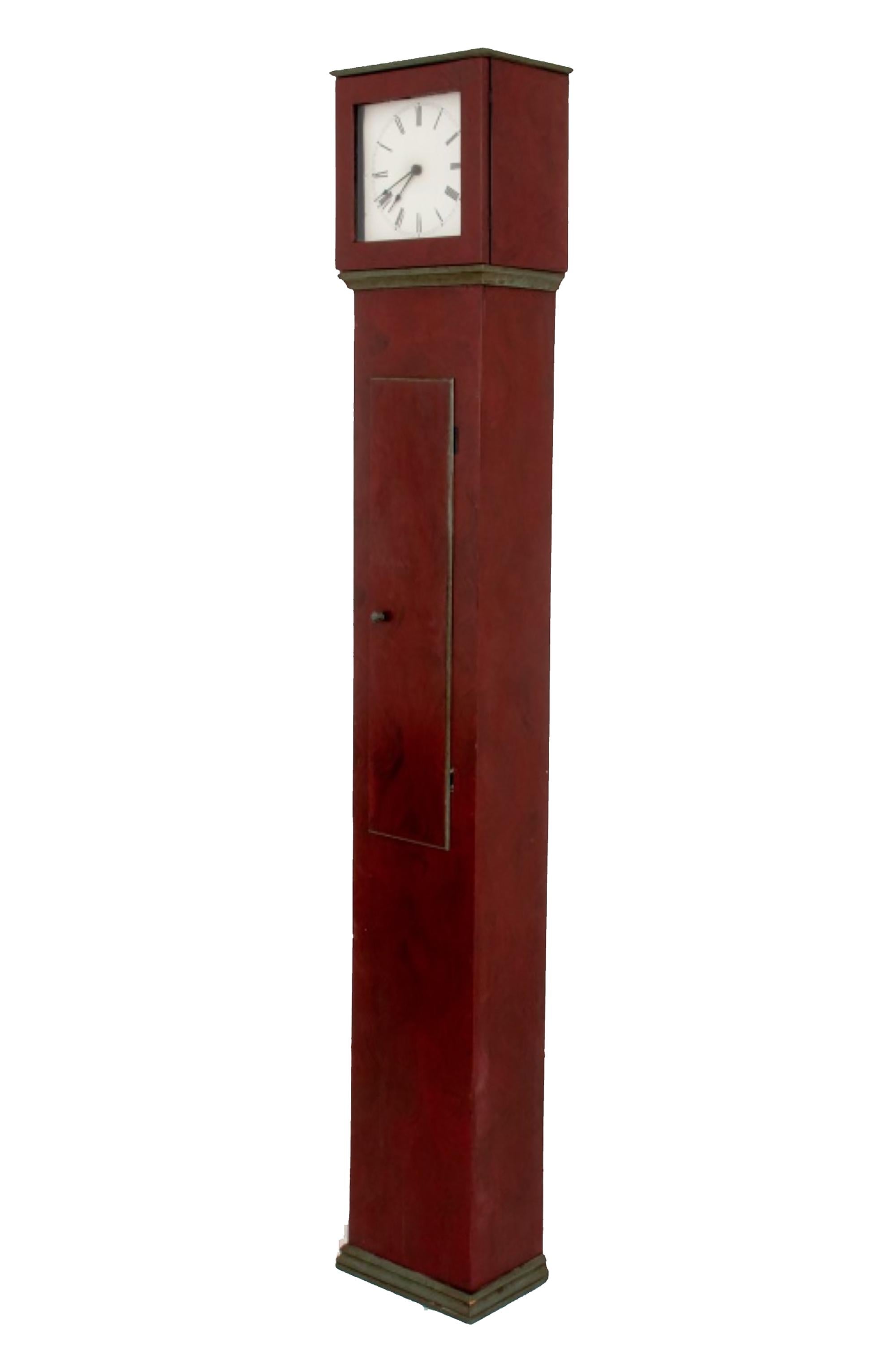 Wood Shaker-Style Tall Case Grandfather Clock For Sale