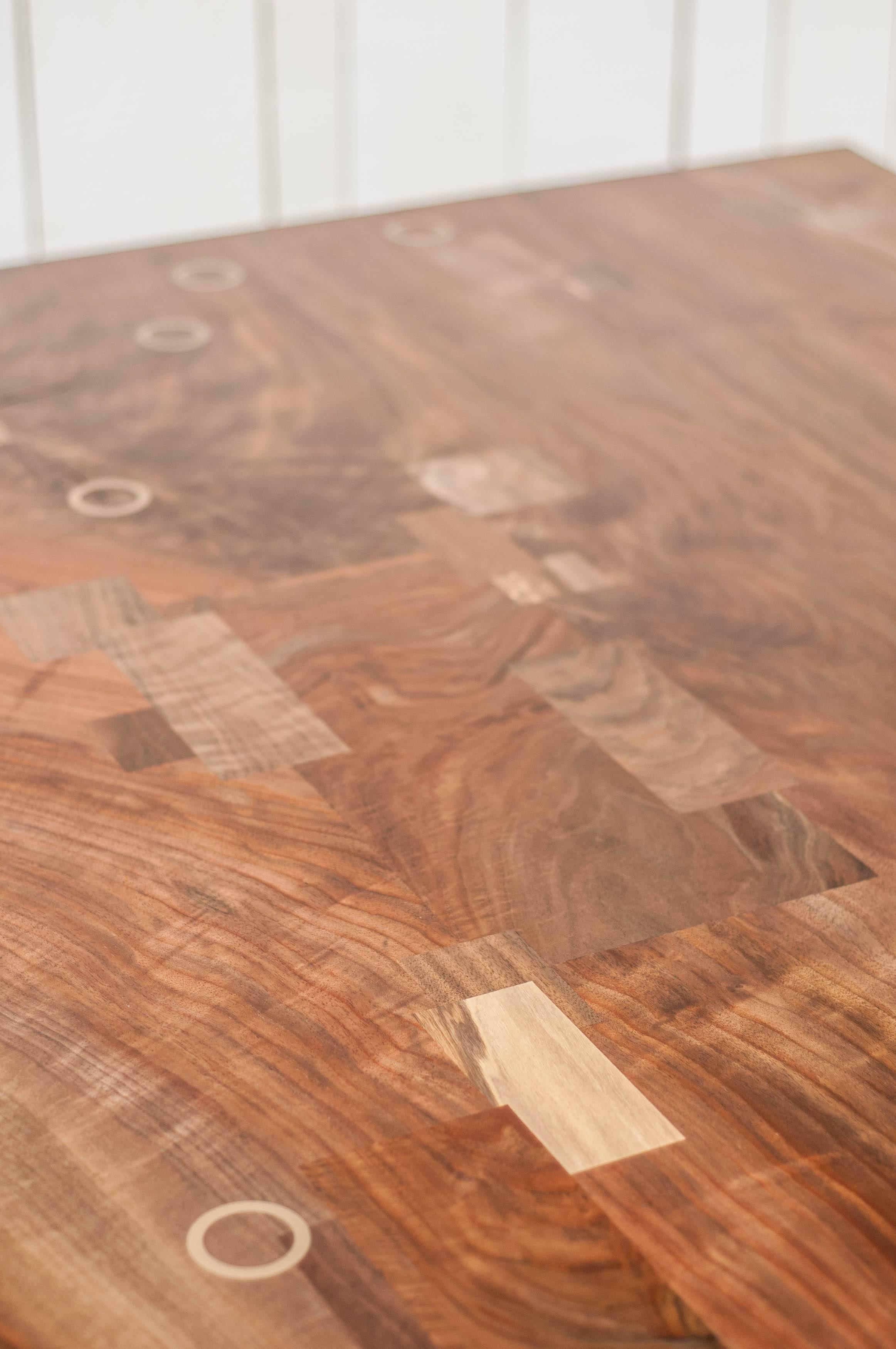 Shaker Table in Claro Walnut Slab and Cast Bronze Legs 3