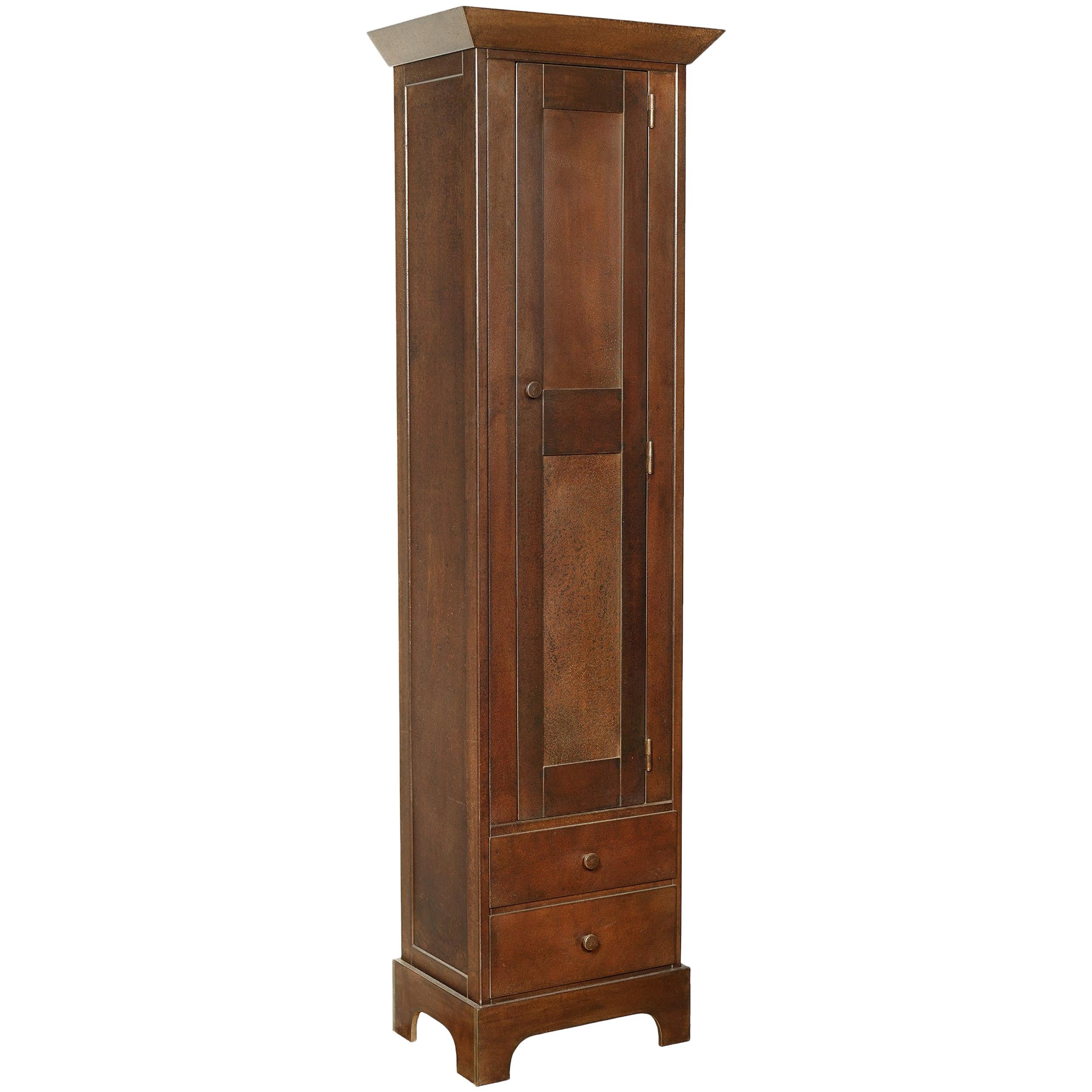 Shaker Tall Cabinet With Door and Drawers, Steel Cupboard by Jim Rose