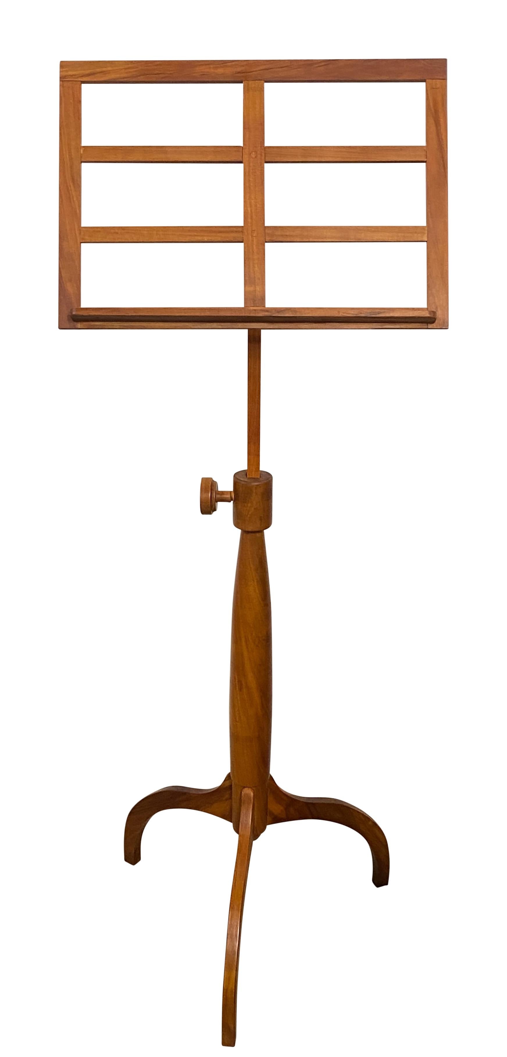 A Shaker Work Shop style solid cherry wood hand crafted (bench made) music stand. Clean elegant lines, perfect in a modern style home.
Adjustable height from 42 inches to 58 inches.
American, mid to late 20th century.