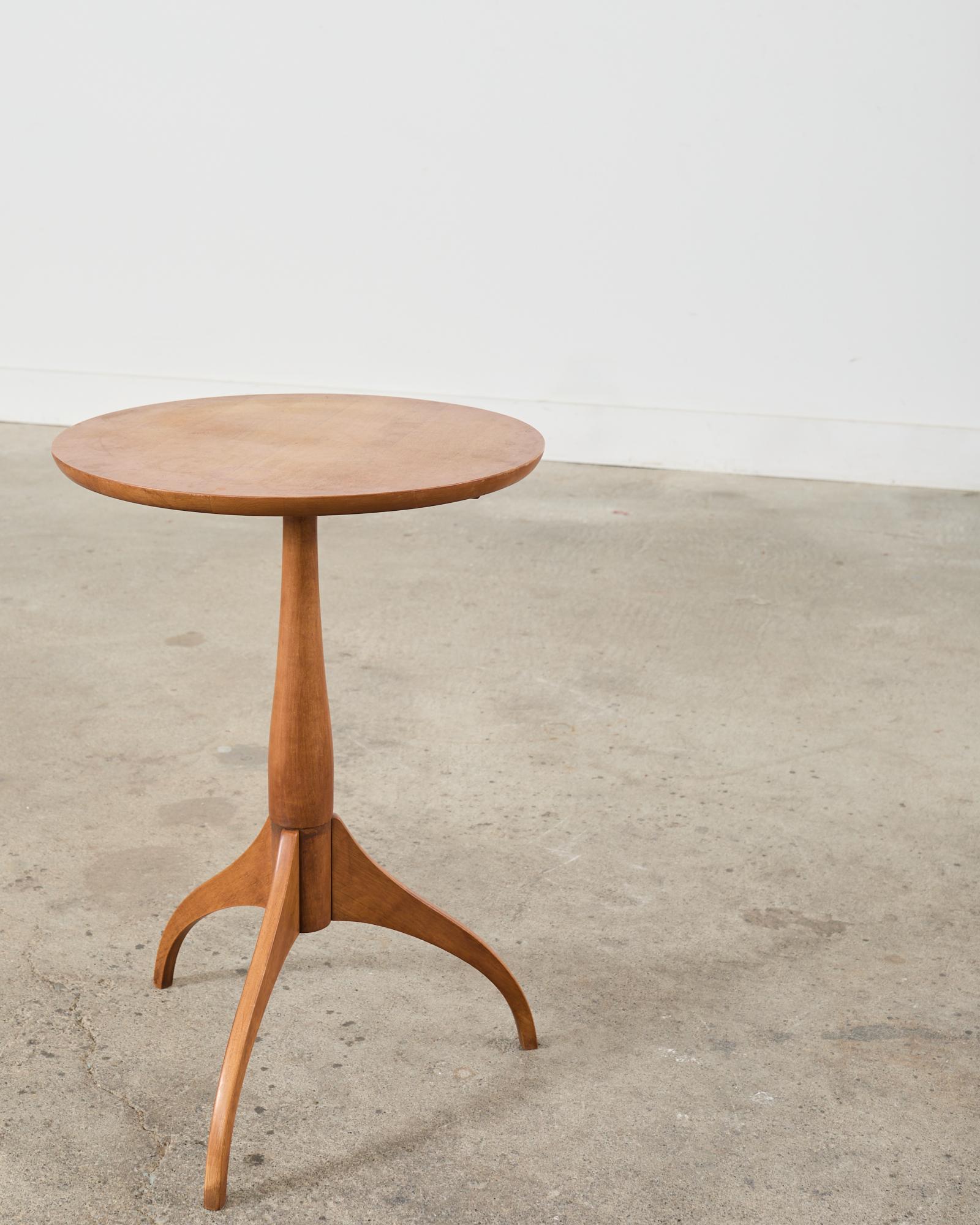 Shaker Workshops Fruitwood Tripod Drinks Pedestal Table 4