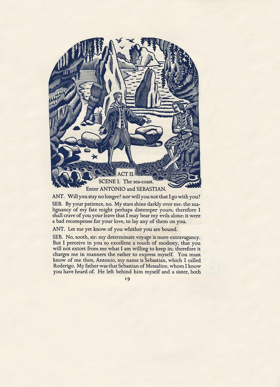 XX secolo Shakespeare - La dodicesima notte, o quello che vuoi; incisioni di Eric Ravilious in vendita