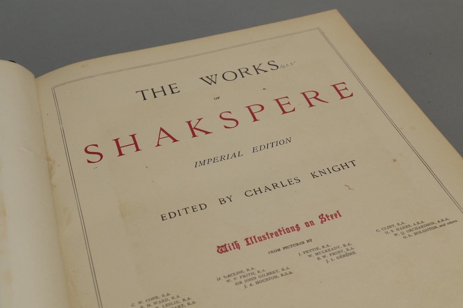Leather Shakespeare's The Works, Edited by Charles Knight