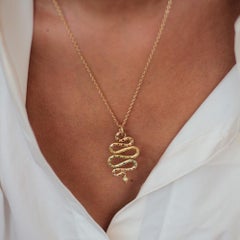 The Rainbow Serpent Amulet Pendant 18K Fairtrade Yellow Gold & Diamonds