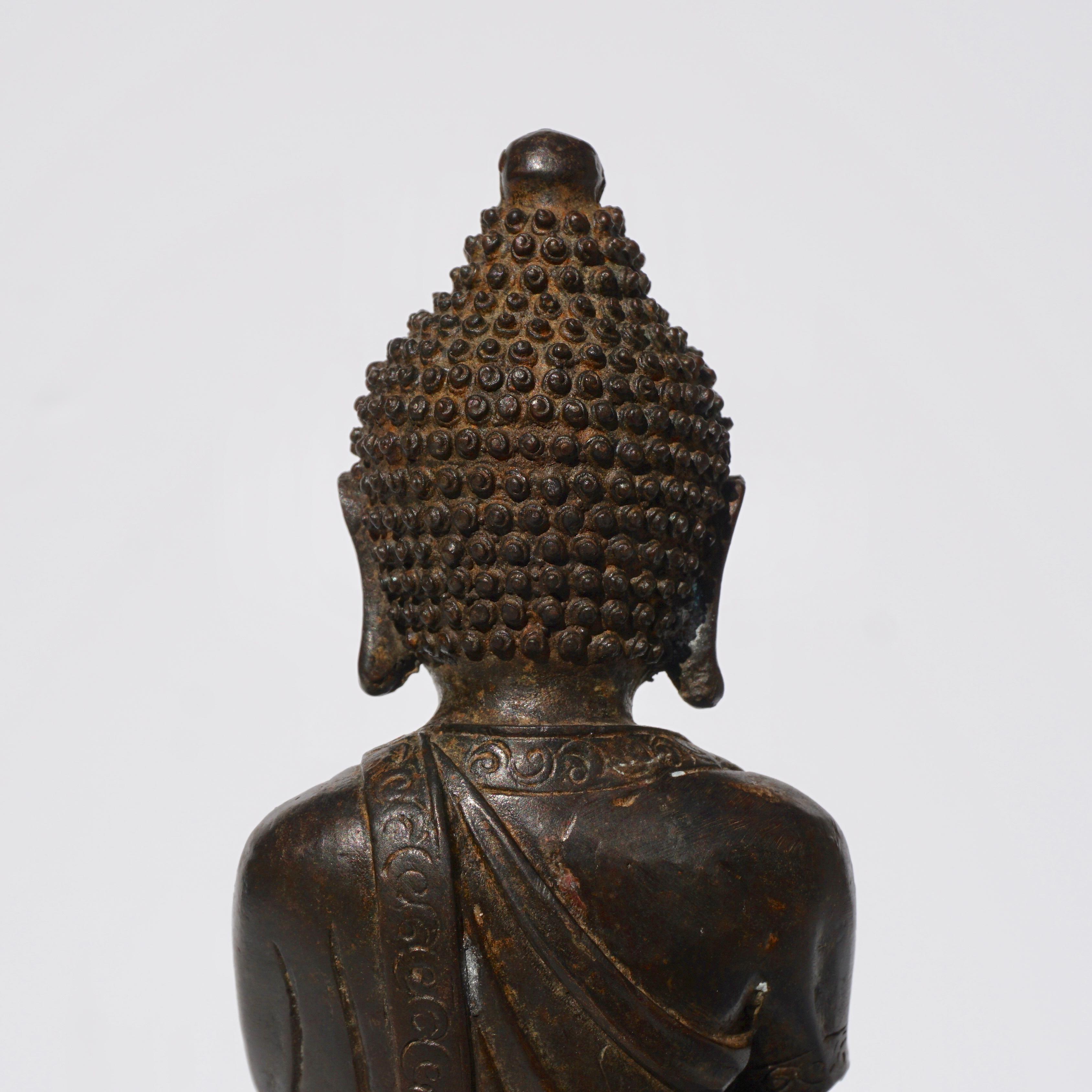 Cast Shakyamuni Medicine Buddha Bronze Figure, 19th Century